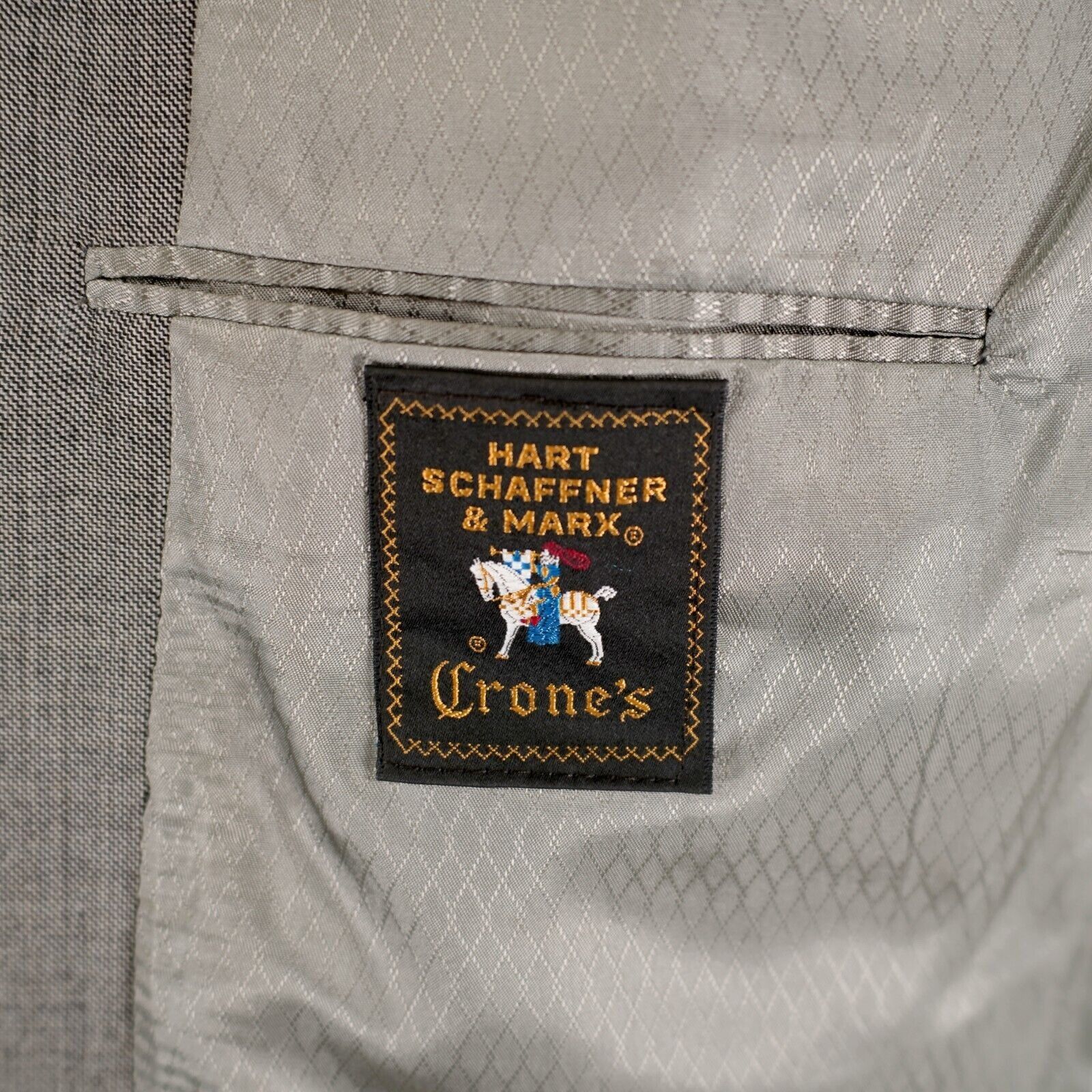 Hart Schaffner Marx Hart Schaffner Marx Heritage Plus Wool Gray Sharkskin 2 Butt Size 44L - 9 Thumbnail