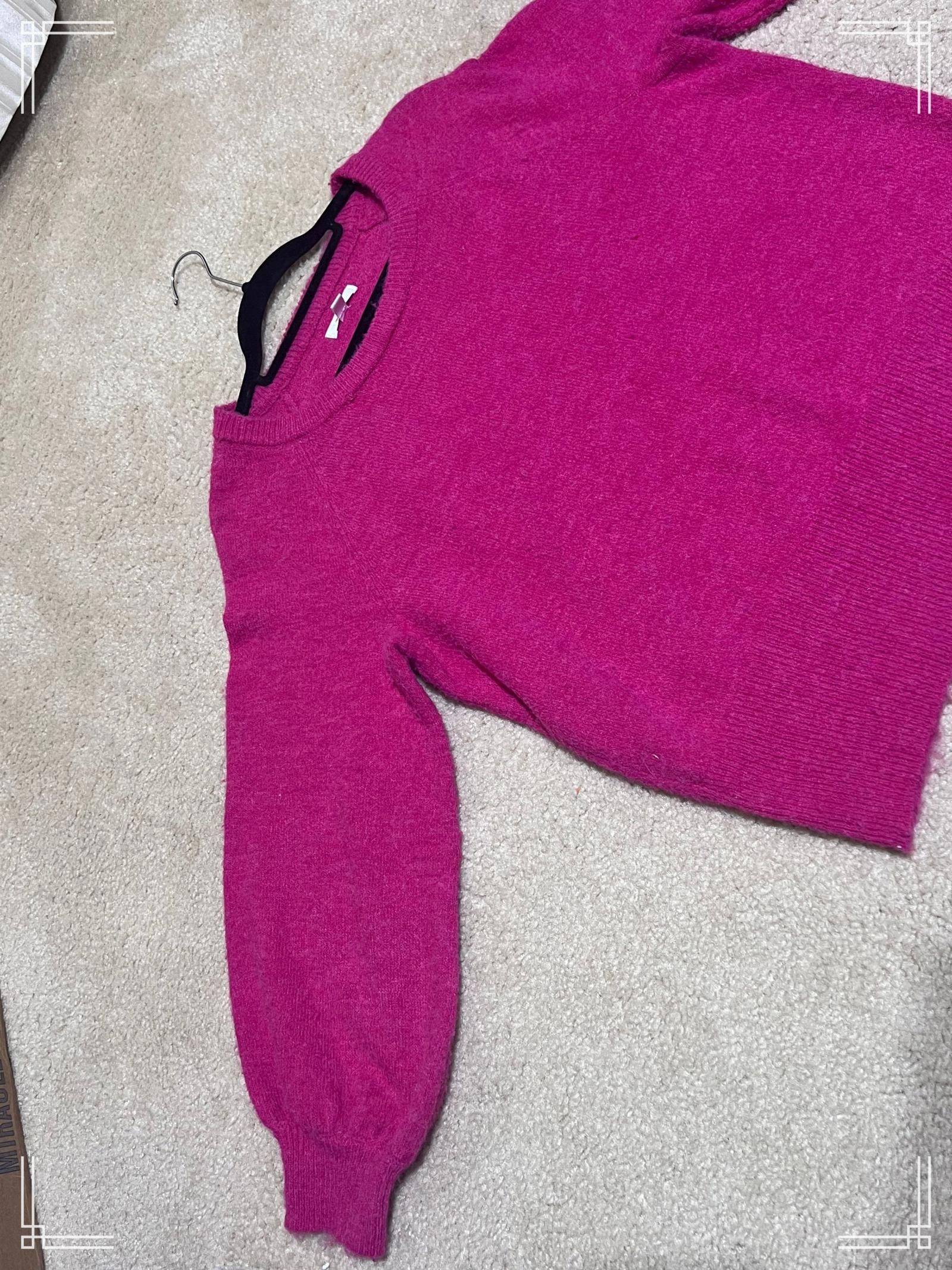 Designer Lauren Conrad Women's Fuchsia Knit Sweater, Size Large Size L / US 10 / IT 46 - 2 Thumbnail