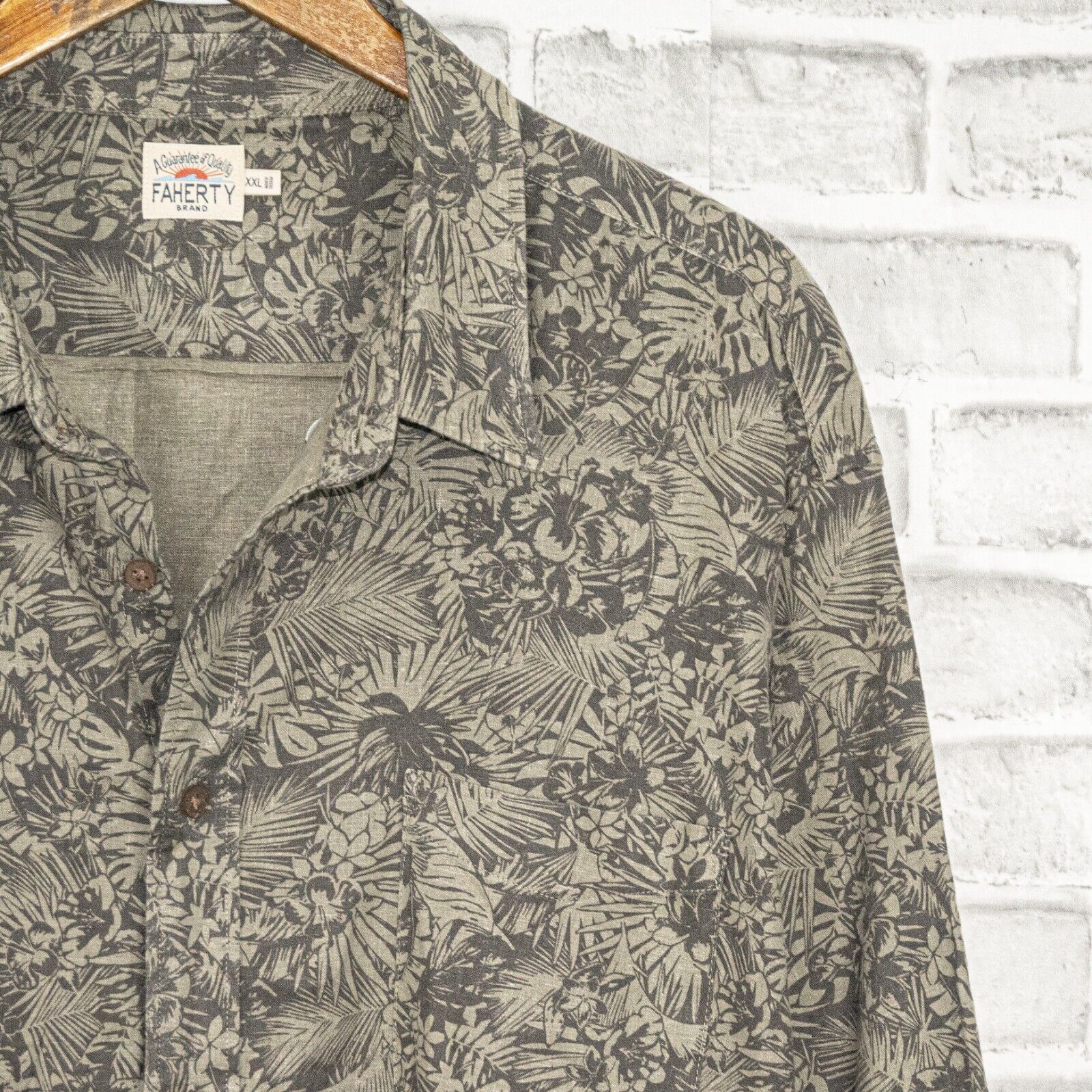 Faherty Faherty Brand Short Sleeve Button up Shirt Hemp Floral Size US XXL / EU 58 / 5 - 5 Thumbnail