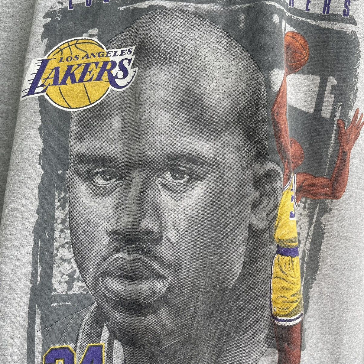 Designer × NBA × Vintage Vintage Shaquille O Neal LA Lakers Tee Shirt Size US XL / EU 56 / 4 - 5 Thumbnail