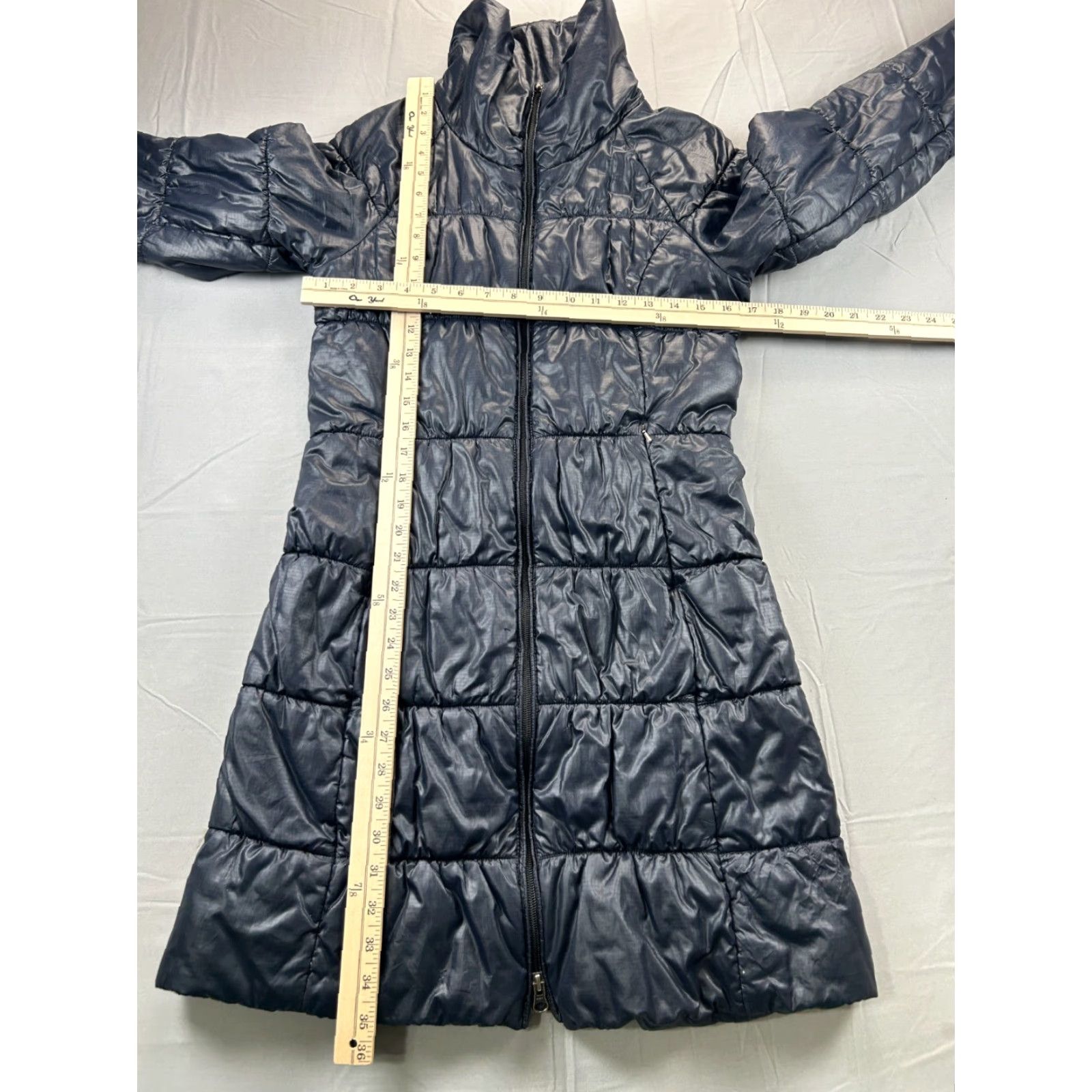 Patagonia Patagonia Jacket Women Long Puffer Coat XS Navy Hooded Winter Quilted Size XS / US 0-2 / IT 36-38 - 6 Thumbnail