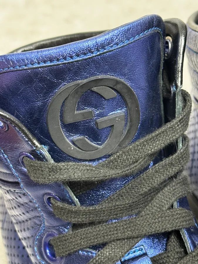 Gucci Gucci Electric Blue High Leather Sneakers Size US 8.5 / EU 41-42 - 4 Thumbnail