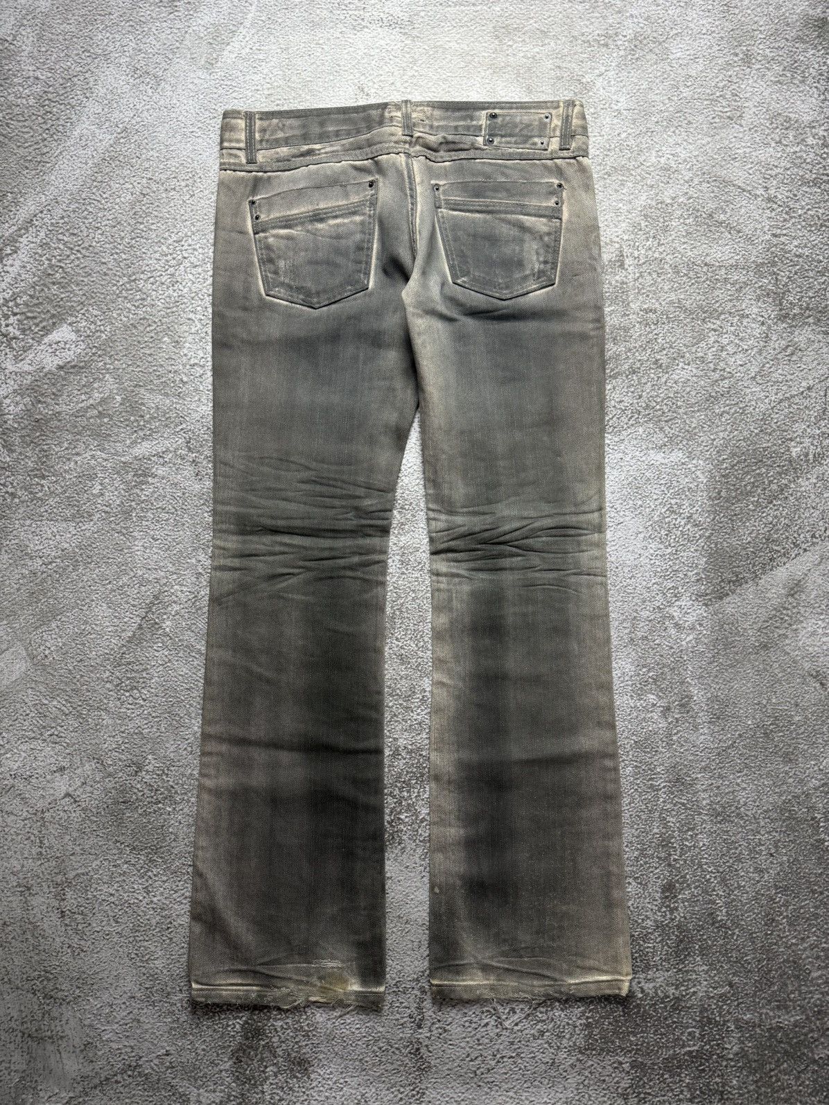If Six Was Nine Distressed flare denim jeans pants Size US 33 - 2 Thumbnail