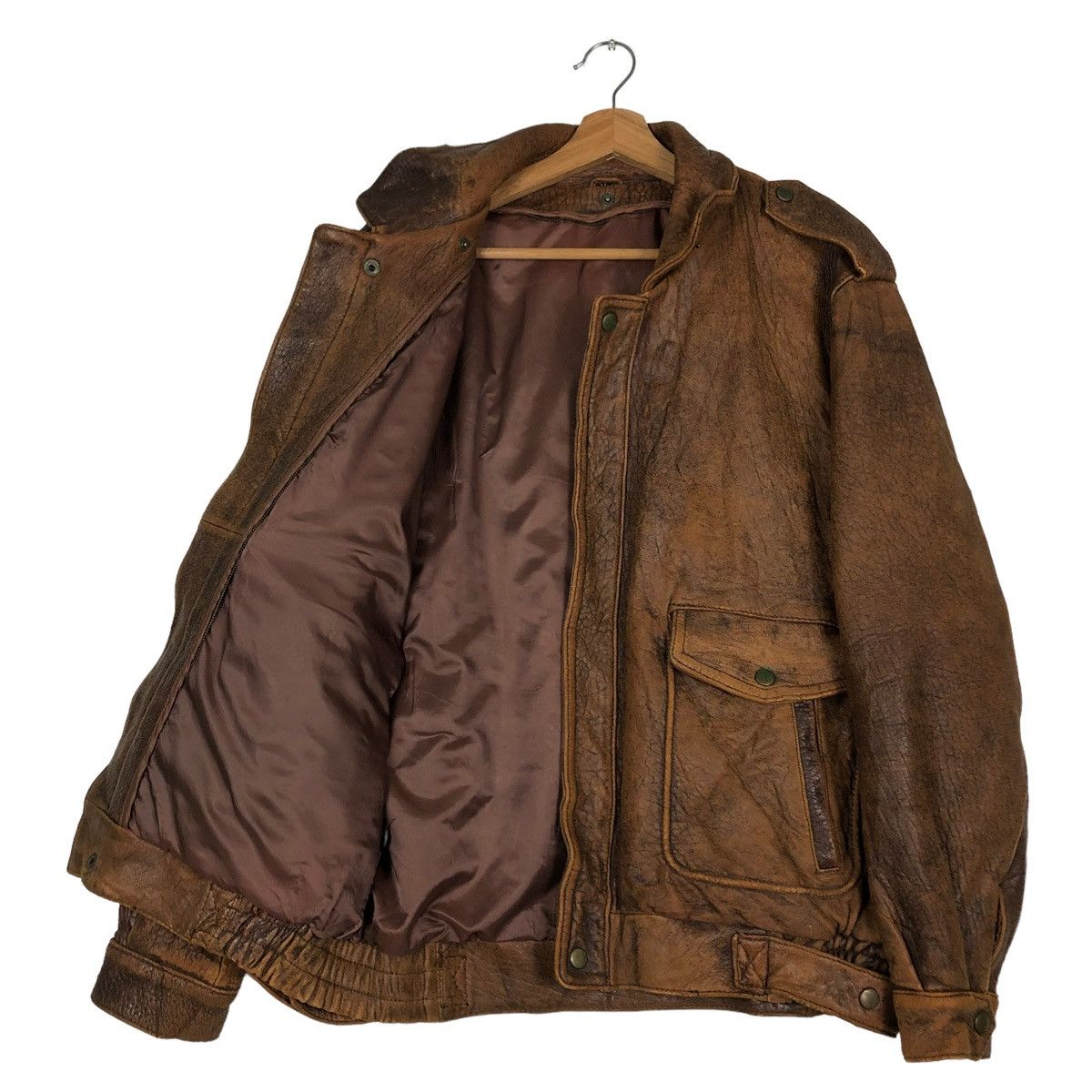Japanese Brand 🔥VINTAGE FLY GENUINE LEATHER JACKET JAPAN ISSEY MIYAKE Size US L / EU 52-54 / 3 - 11 Thumbnail