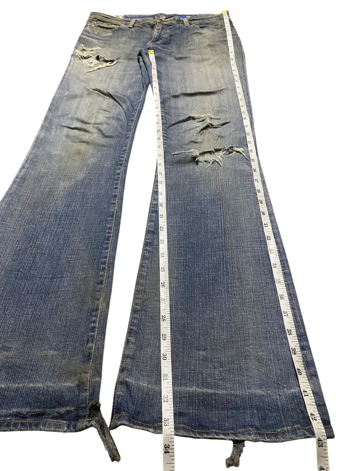 If Six Was Nine Rare Vintage Adriano Goldschmied Distressed Flare Jeans Size US 32 / EU 48 - 17 Thumbnail