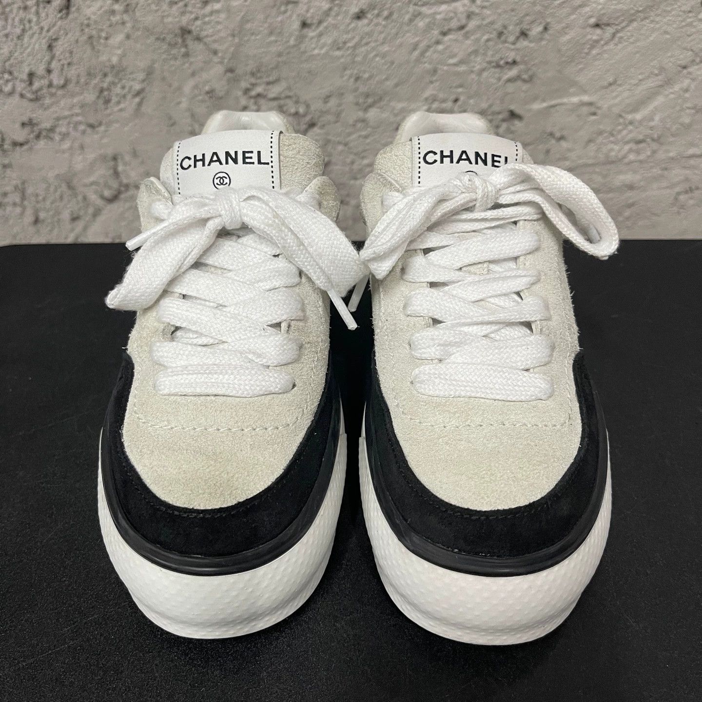 Chanel Chanel women's black and white sneakers Size US 4 / IT 34 - 6 Thumbnail