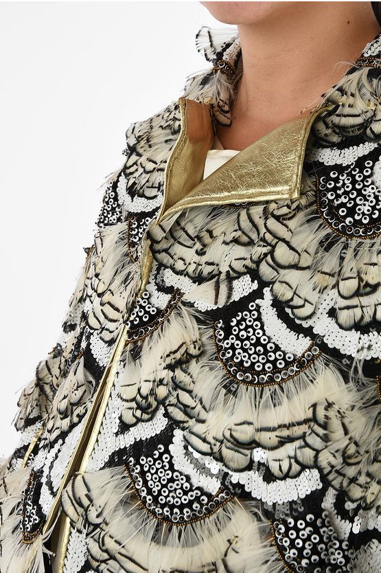 Dsquared2 og1mm0624 Sequined Feathers Coat in Multicolor Size S / US 4 / IT 40 - 3 Thumbnail