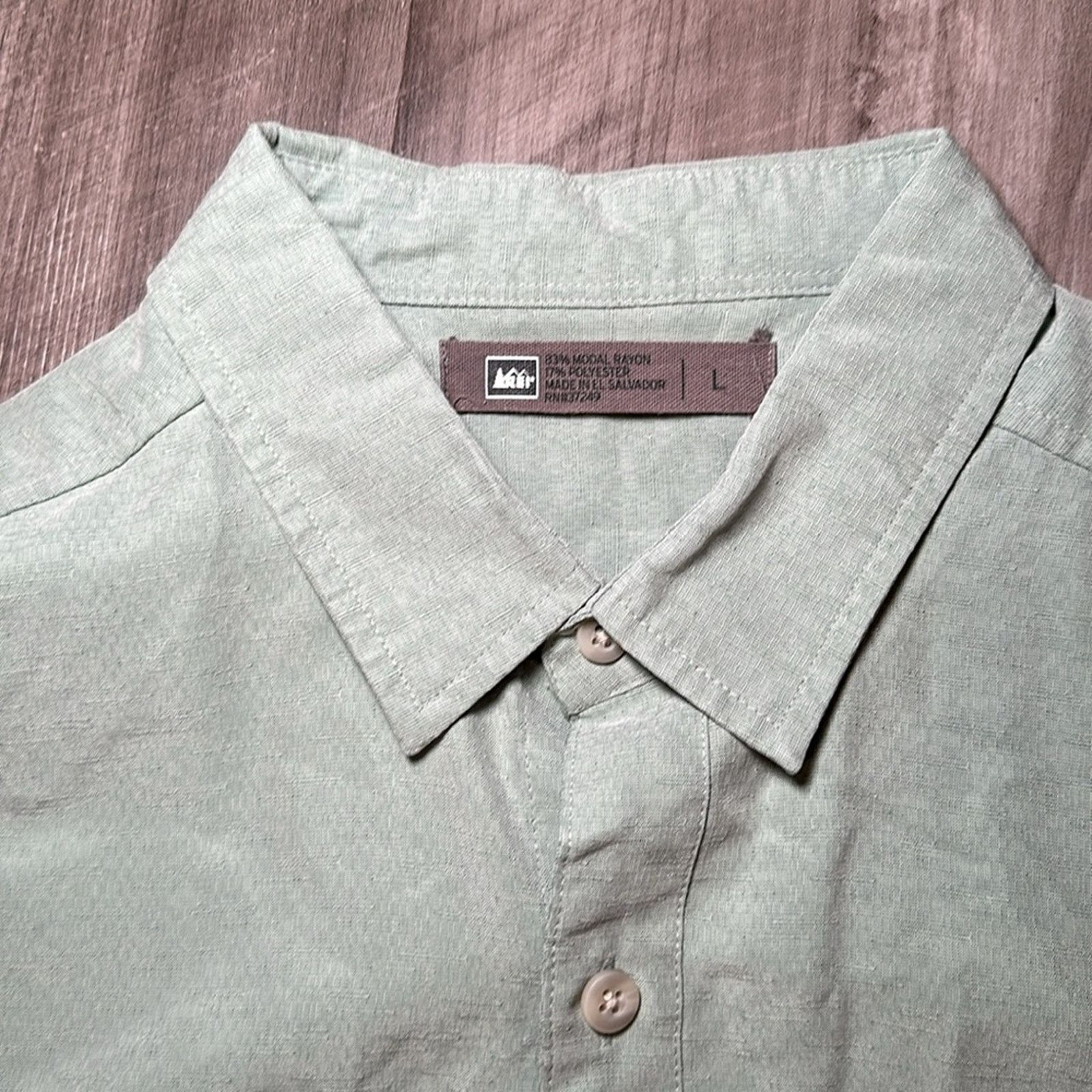Rei REI Modal Rayon Blend Short Sleeve Button Down - Large Size US L / EU 52-54 / 3 - 7 Thumbnail