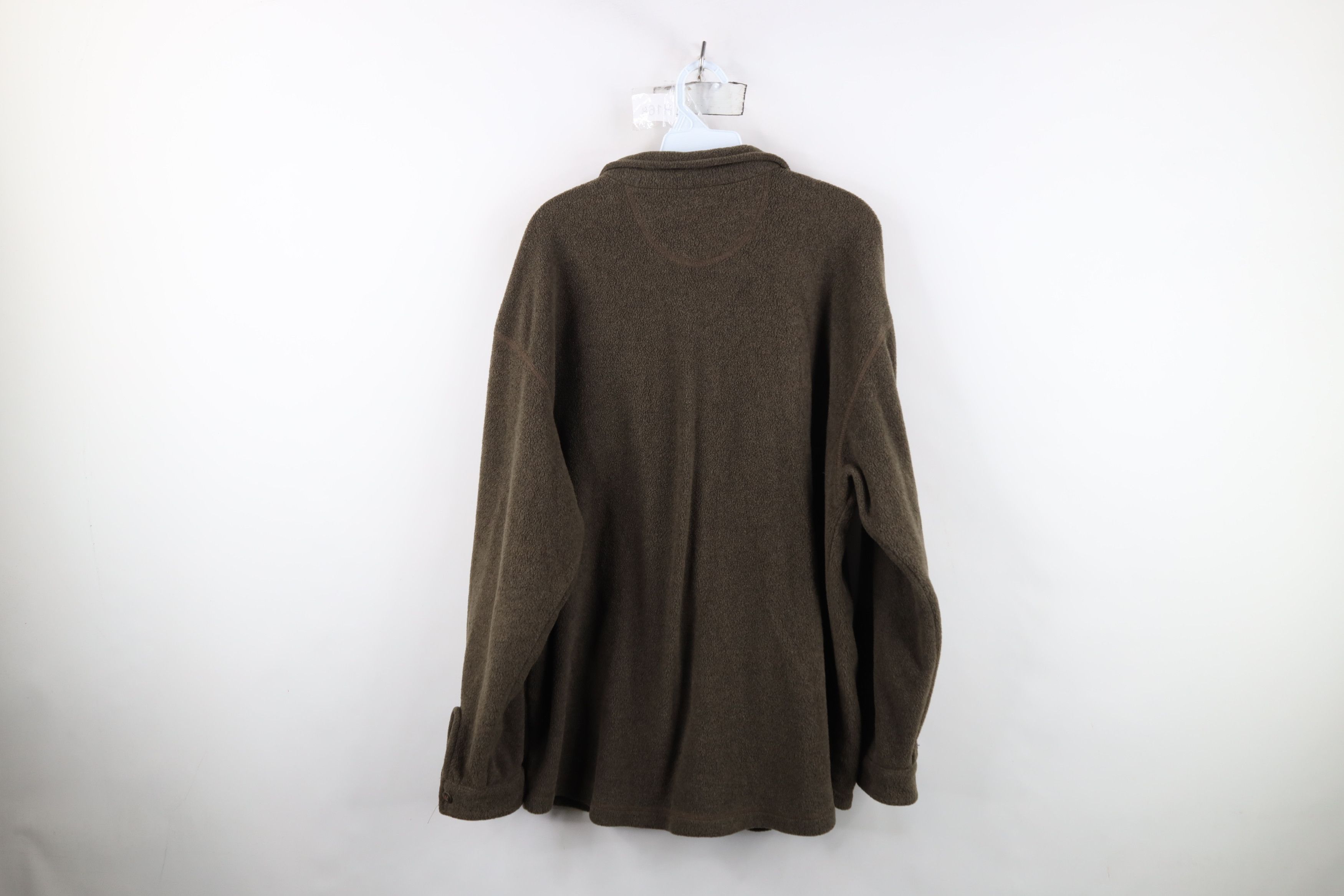 Eddie Bauer Vintage 90s Eddie Bauer Collared Fleece Button Shirt Brown Size XL / US 12-14 / IT 48-50 - 11 Thumbnail