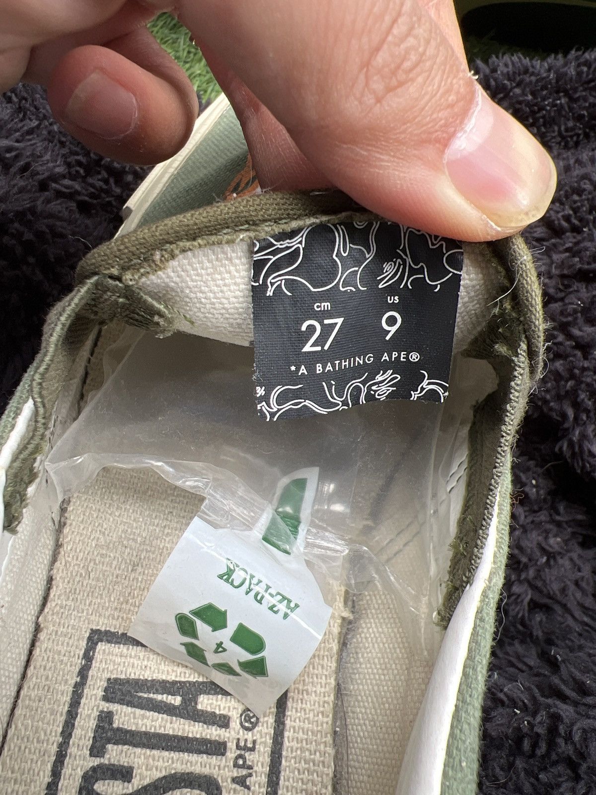 Bape Rare 💥Bape Slip On Tiger Green Olive Made in Japan Size US 9 / EU 42 - 8 Thumbnail