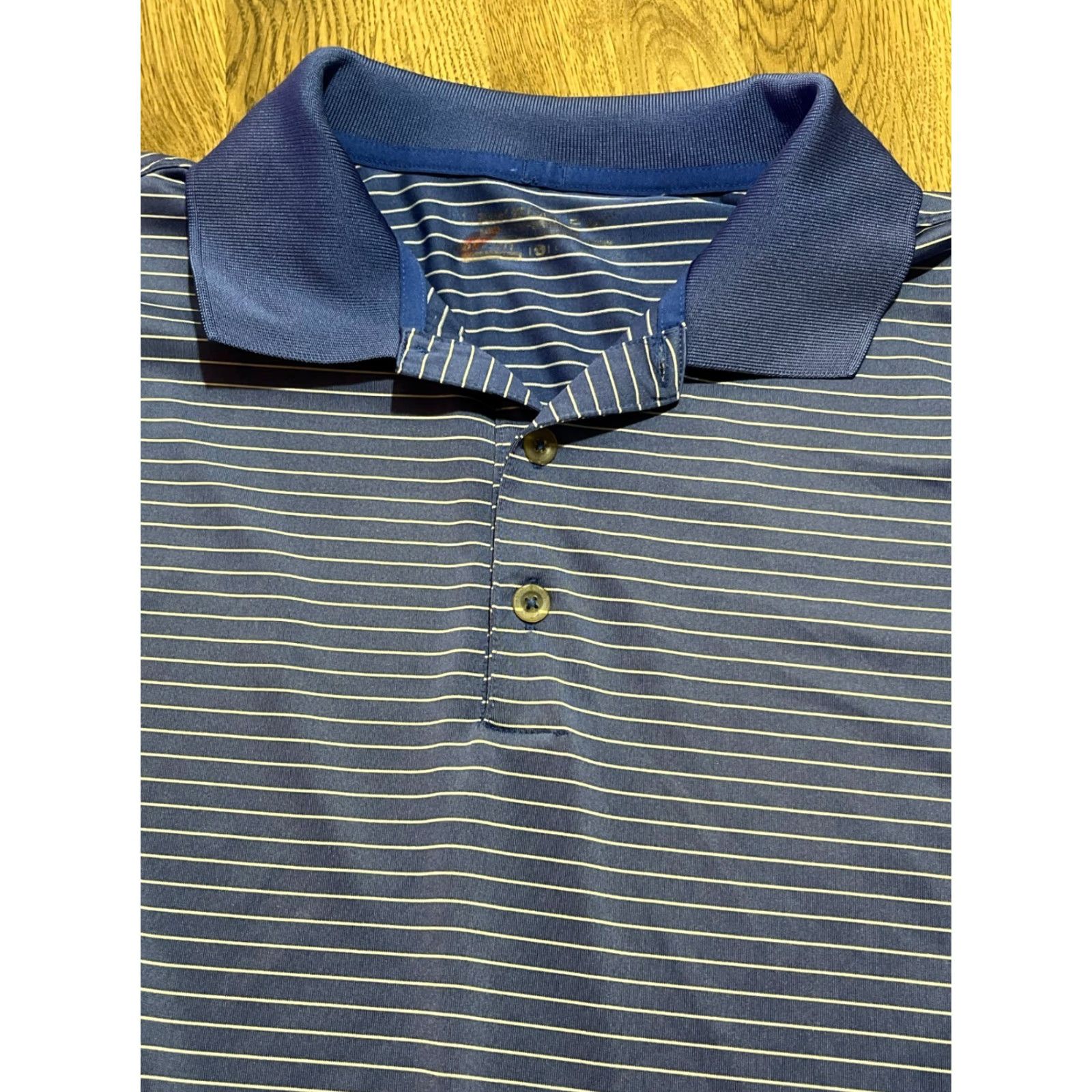 Nike Nike Golf Shirt Men’s Large Blue Striped Polo Size US L / EU 52-54 / 3 - 3 Thumbnail