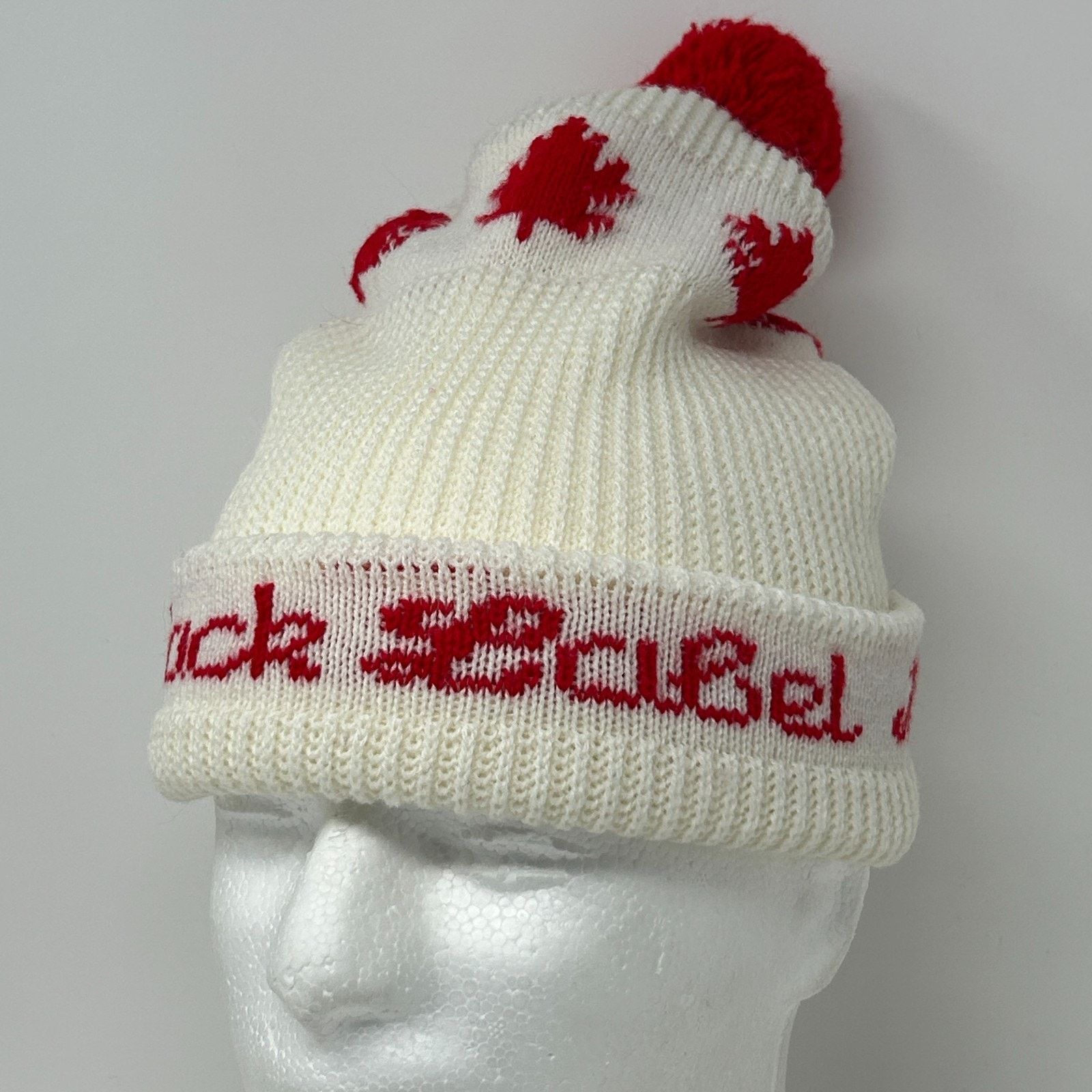 Vintage Vintage Carling Black Label Beer Cuffed Pom Pom Beanie Toque Size ONE SIZE - 3 Thumbnail