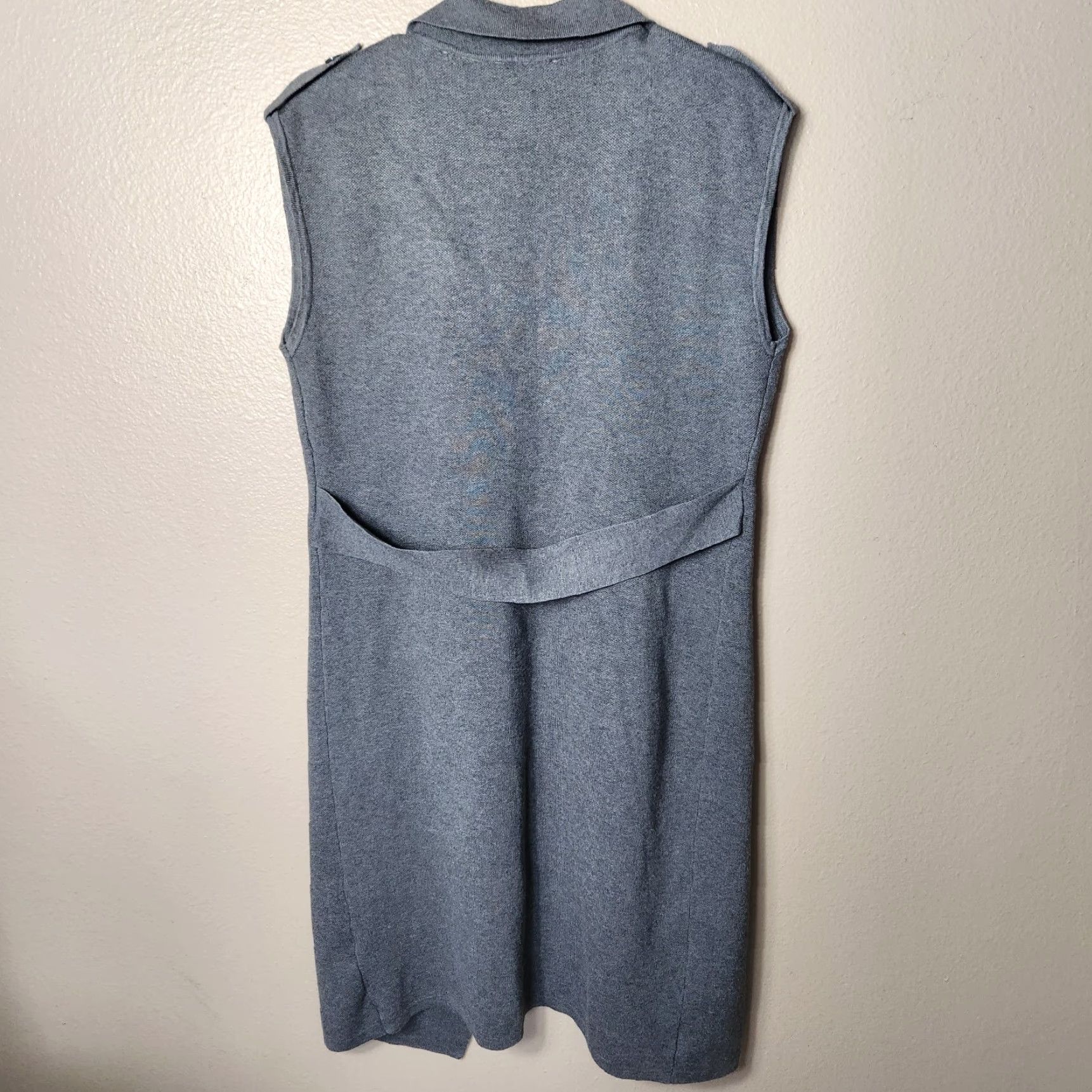 Vintage Vila Milano Womens Gray Sleeveless Open Front Coatigan/Duster-Size M Size M / US 6-8 / IT 42-44 - 6 Thumbnail