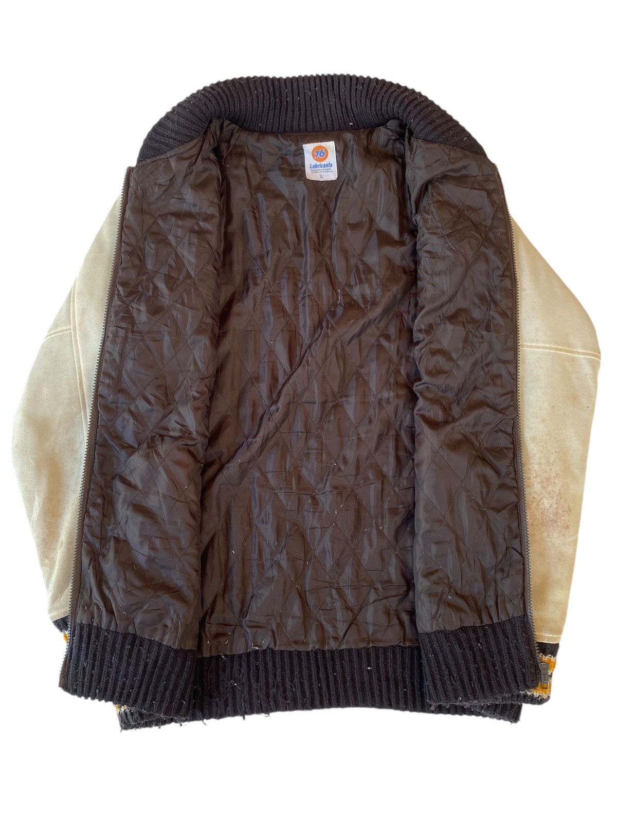 Vintage Vtg 76 Lubricants Wool Varsity Jacket Size US L / EU 52-54 / 3 - 3 Thumbnail