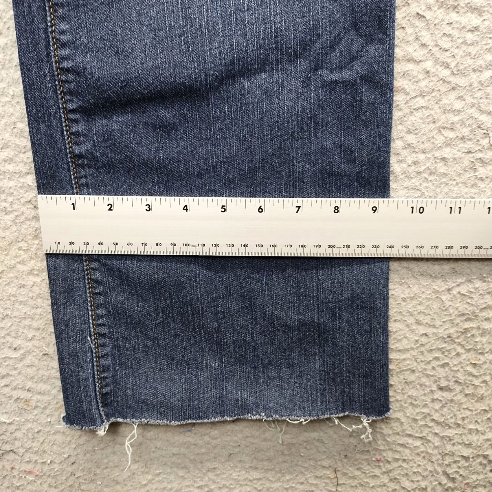 DKNY DKNY SOHO Bootcut Jeans Womens 12 Blue Denim Stretch Boho Frayed Hem Medium Wash Jeans Size 34" / US 12 / IT 48 - 4 Thumbnail