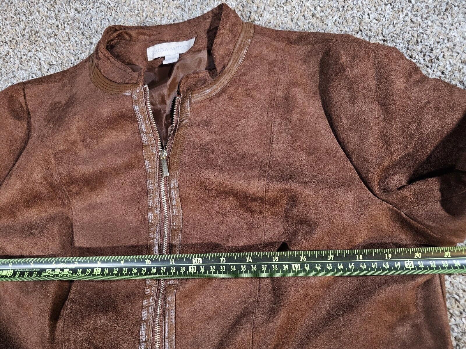 Designer LAURA ASHLEY Womens Size PL Petite Large Blazer Zip Jacket Size L / US 10 / IT 46 - 6 Thumbnail