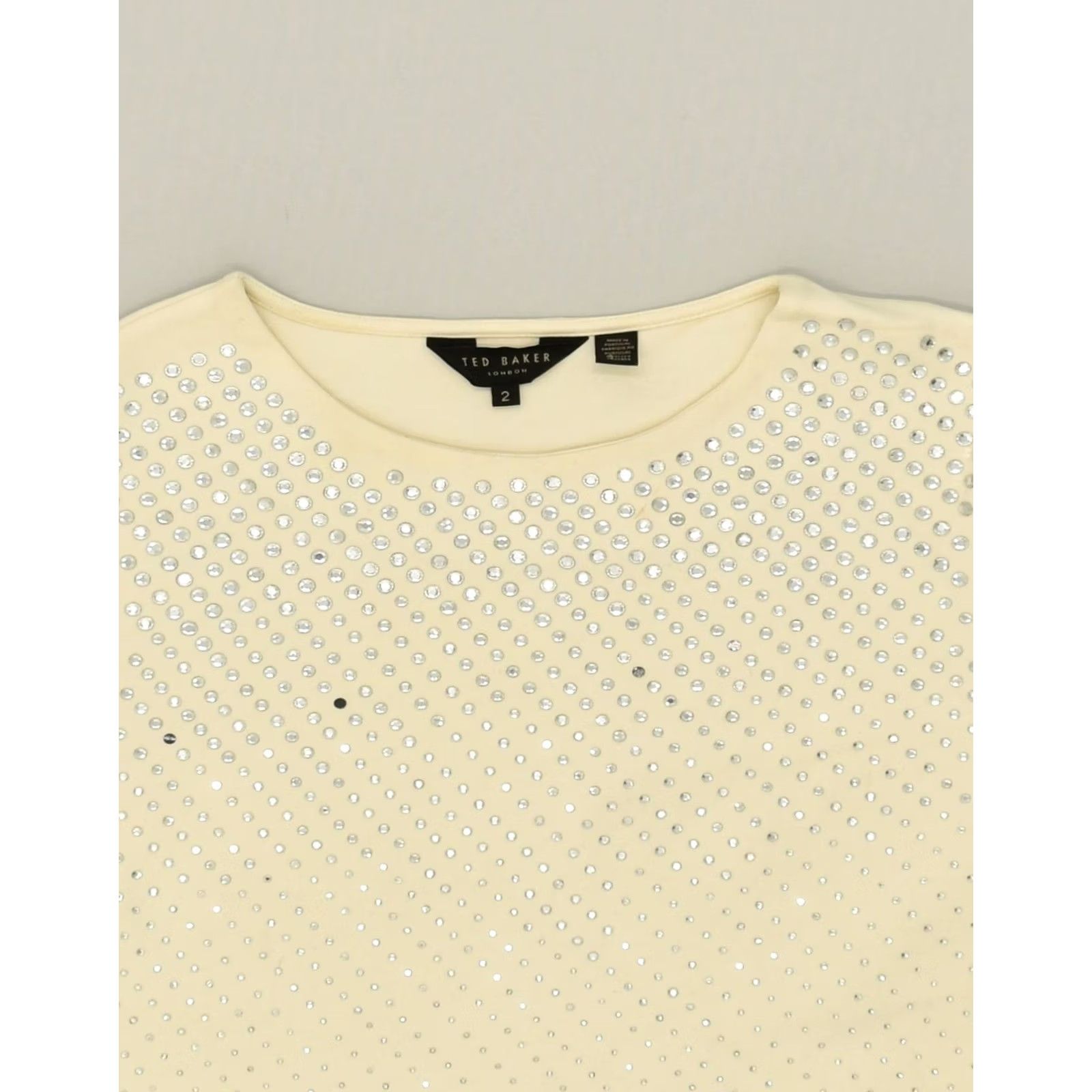 Ted Baker VINTAGE TED BAKER Womens Blouse Top Size 2 Small Beige Viscose AB25 S Beige Solid Designer Pullover Size S / US 4 / IT 40 - 5 Thumbnail