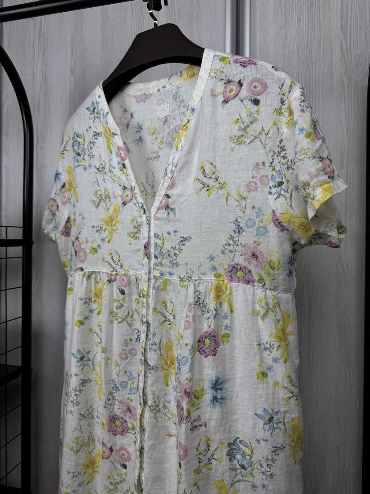 120% Lino 120% Lino Flax Linen floral flower pattern midi dress Size M / US 6-8 / IT 42-44 - 3 Thumbnail
