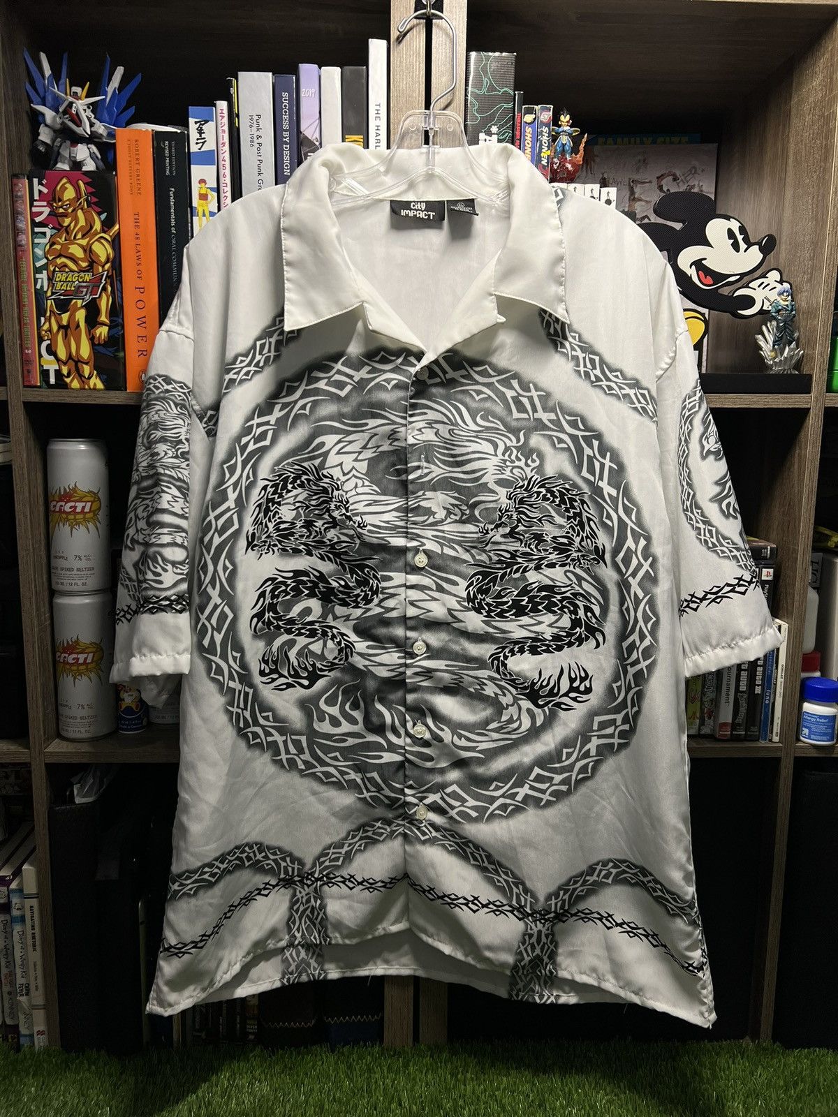 Vintage Y2K CITY IMPACT DRAGON HAWAIIAN BUTTON UP VINTAGE Size US XL / EU 56 / 4 - 1 Thumbnail