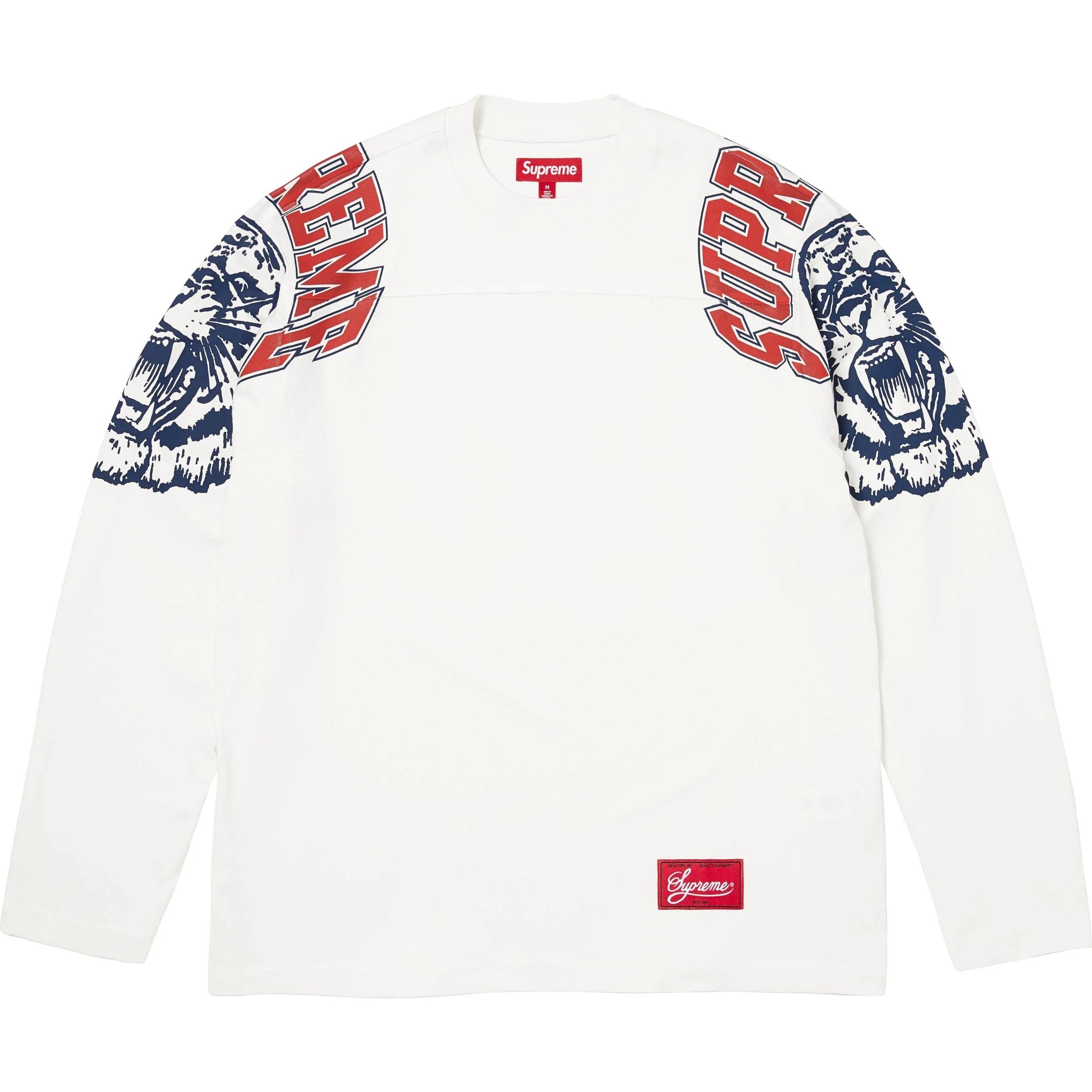 Supreme Supreme 99 L/S Football Top FTP Large White Blue | Grailed