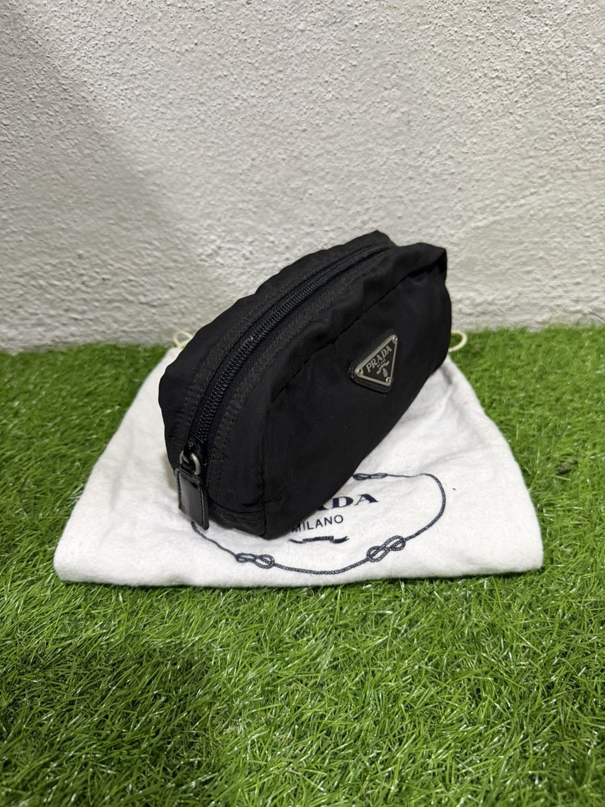 Vintage Vintage Prada Cosmetic pouch Bag Black Nylon Size ONE SIZE - 2 Thumbnail