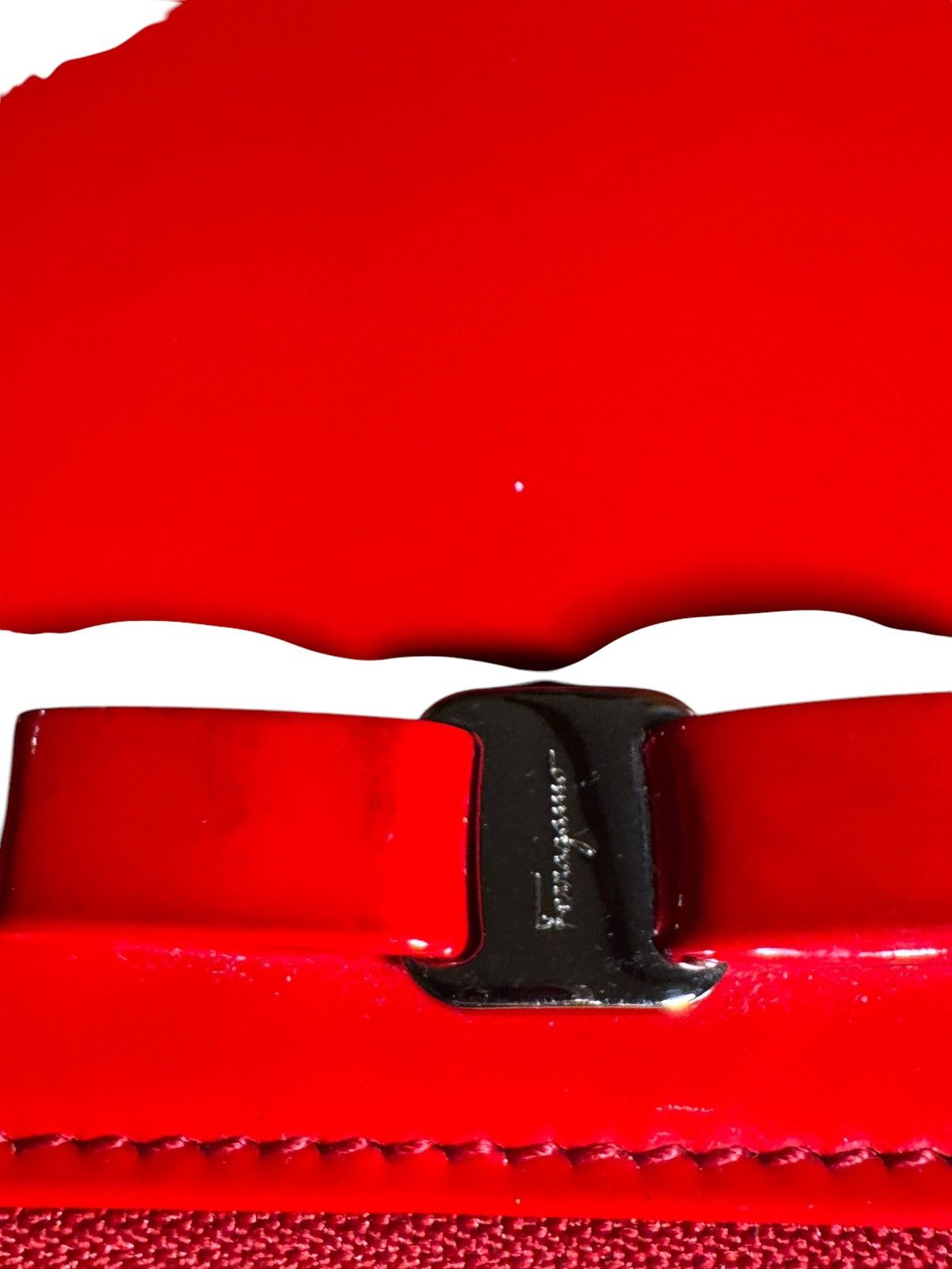 Salvatore Ferragamo Salvatore Ferragamo Ginny Red with Bow new condition Size ONE SIZE - 8 Thumbnail