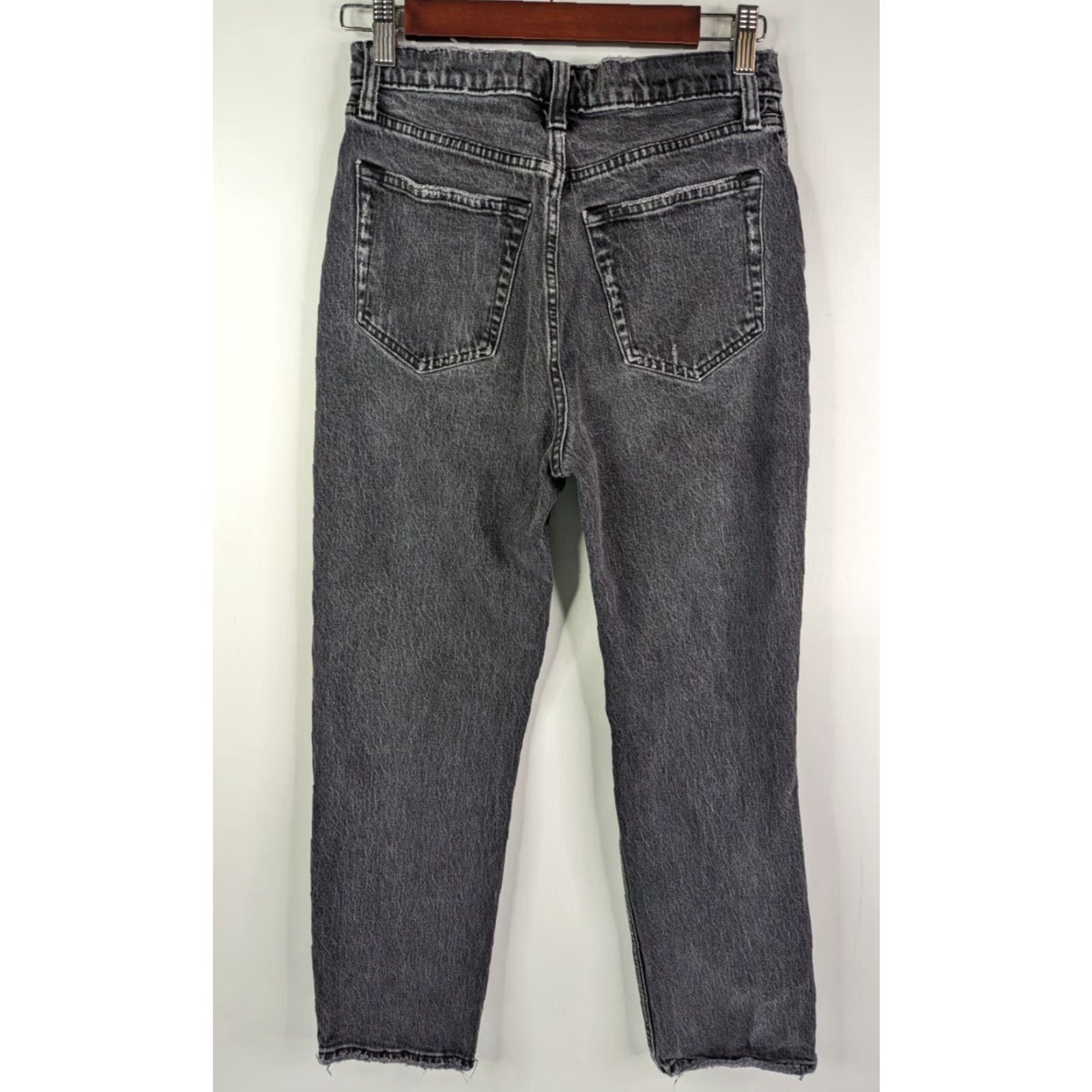 Abercrombie & Fitch Abercrombie & Fitch Jeans Women Distressed High Rise Dad - 27 Black Regular Denim Button Straight Size 27 4s Size 27" / US 4 / IT 40 - 6 Thumbnail