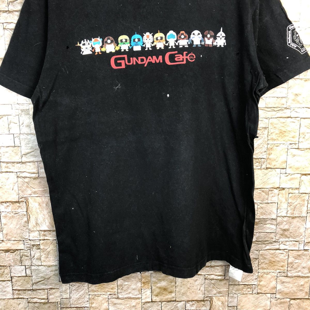Japanese Brand Ripped distressed Bandai Gundam Cafe Black Tshirt #A493 Size US M / EU 48-50 / 2 - 3 Thumbnail