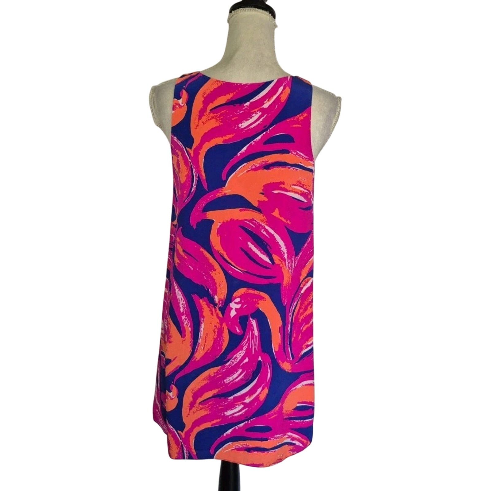Lilly Pulitzer Lilly Pulitzer Bomber Blue Plume Jackie Dress XS 100% Silk Size XS / US 0-2 / IT 36-38 - 5 Thumbnail