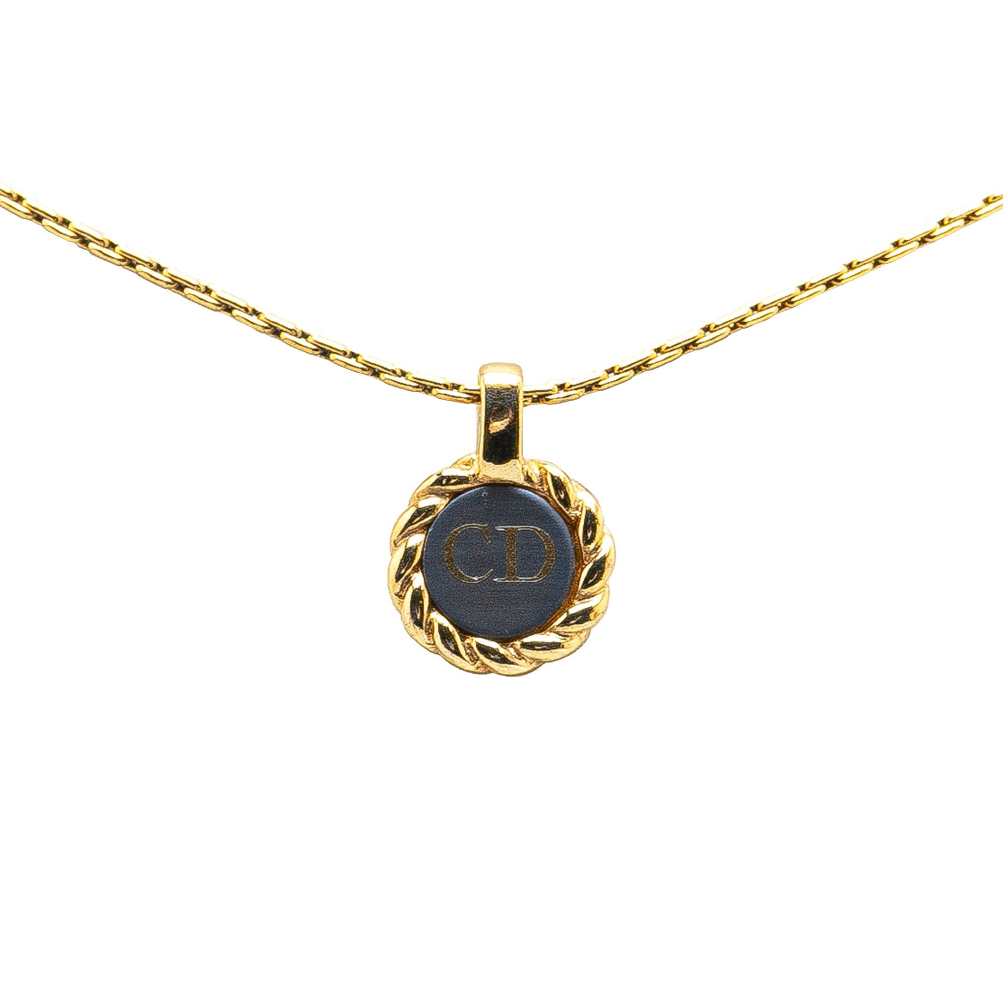 Dior Dior Gold Plated CD Logo Pendant Necklace Gold Size ONE SIZE - 1 Thumbnail