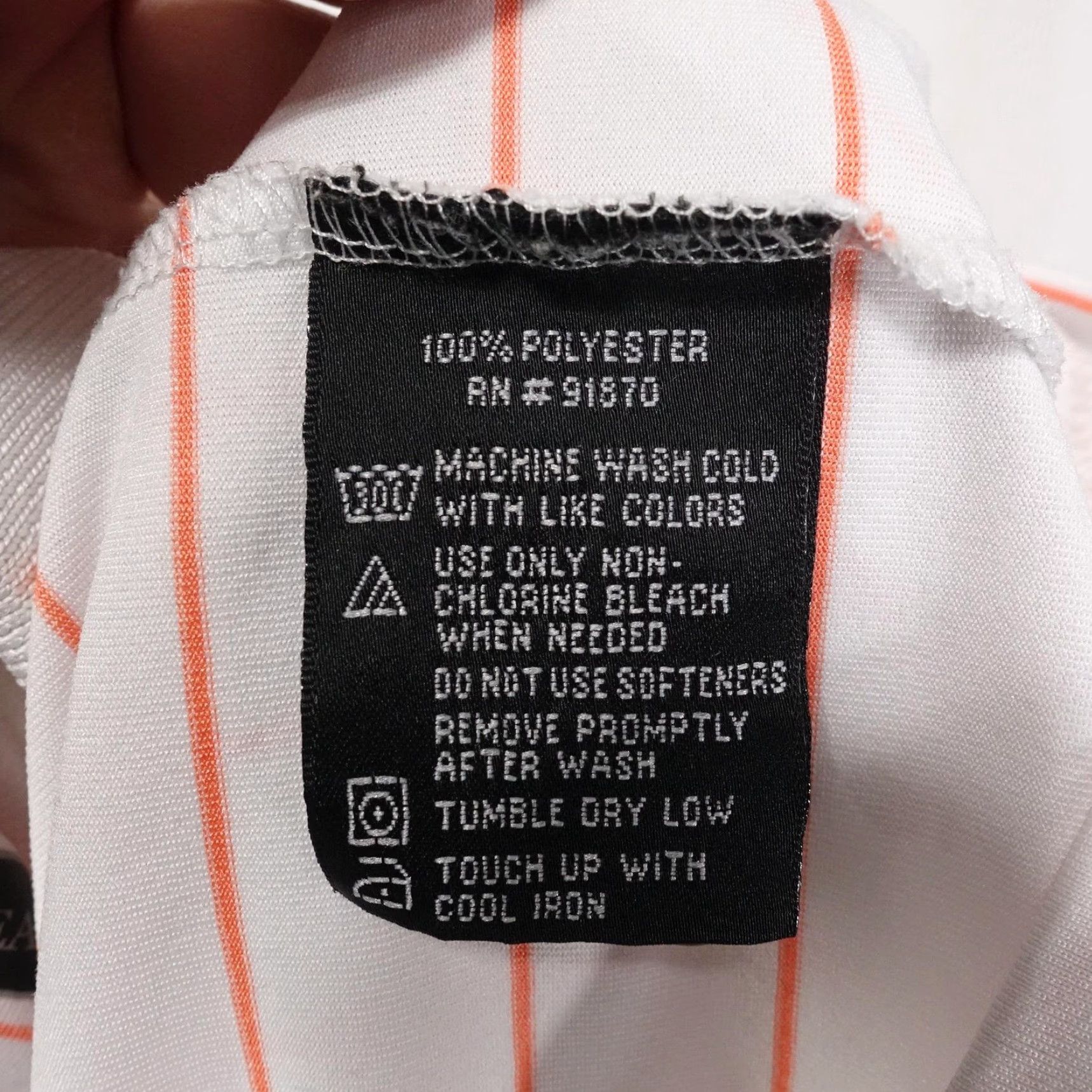 Vintage Pebble Beach Polo Shirt Mens Large White Orange Stripe Performance Golf Polo Shirt Mens Large White Striped Polo Golf Size US L / EU 52-54 / 3 - 7 Thumbnail
