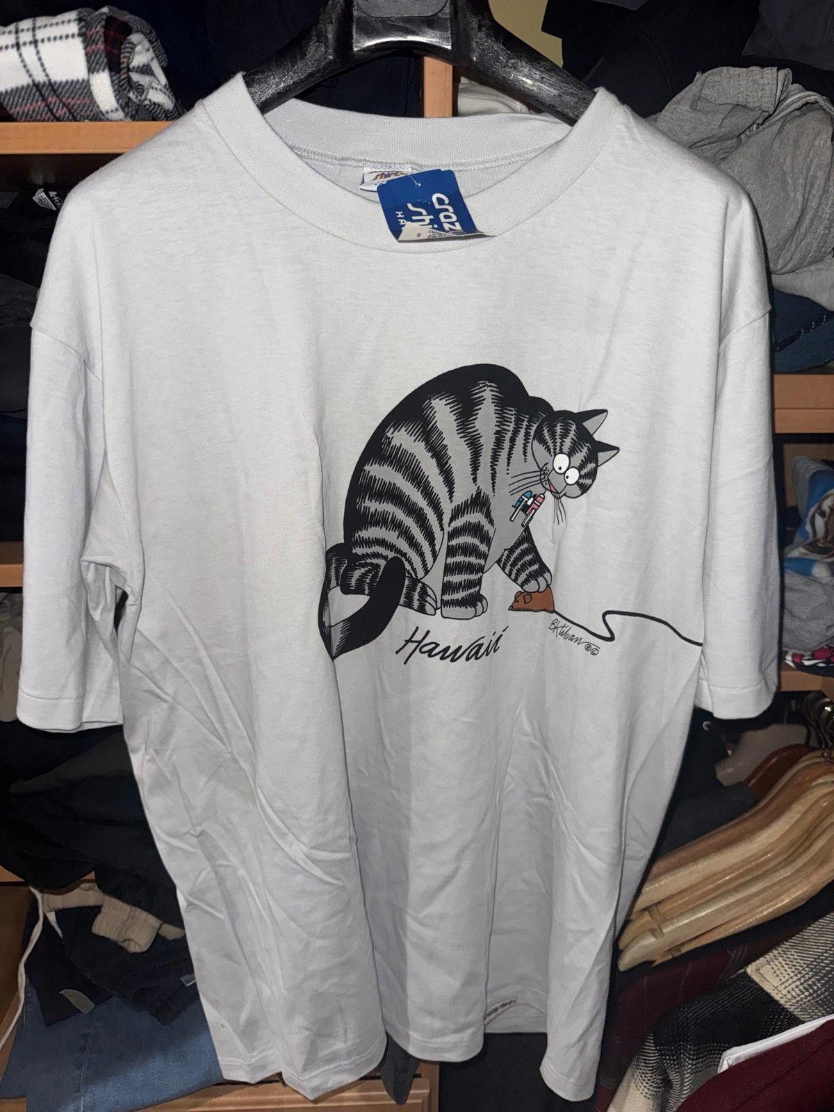 Designer BNWT B. Kliban Vintage Crazy Shirt Hawaii Cat Mouse Sz L Size US L / EU 52-54 / 3 - 2 Thumbnail