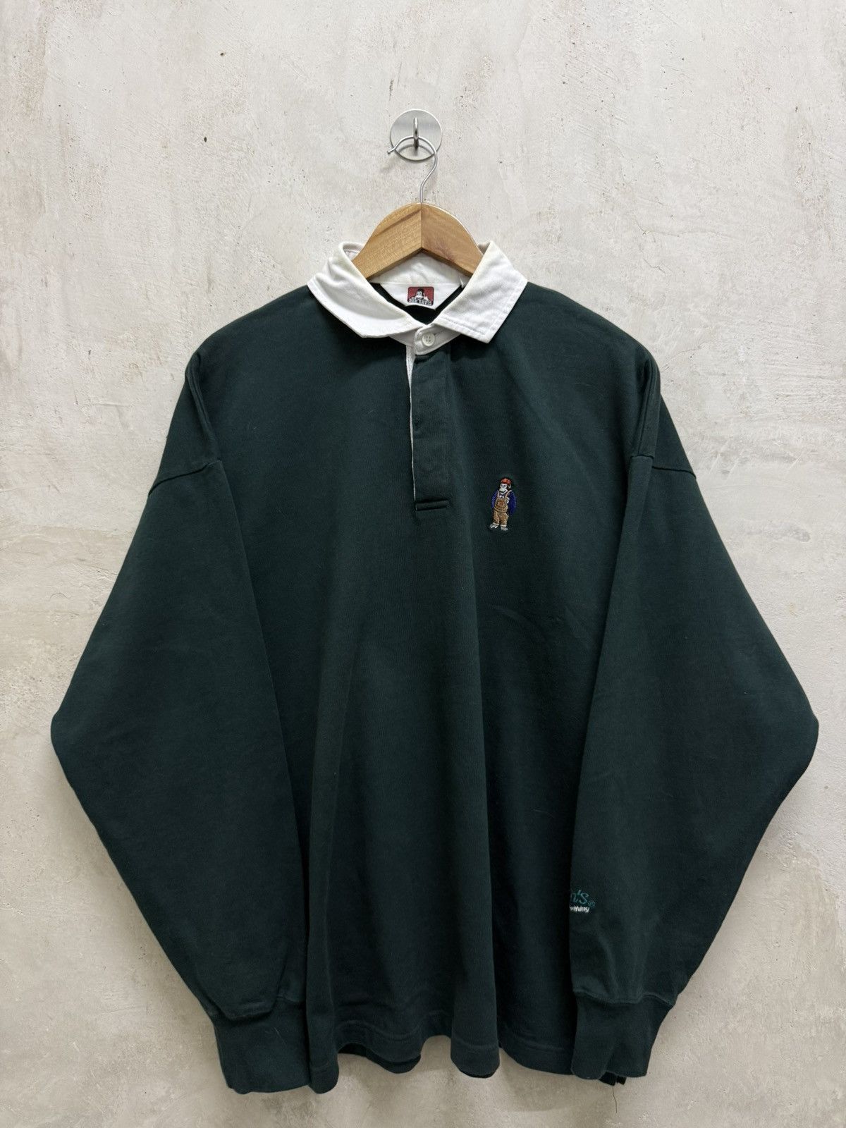 Ben Davis Ben Davis Small Logo Embroidered Long Sleeve Collar Tee Size US XL / EU 56 / 4 - 1 Thumbnail