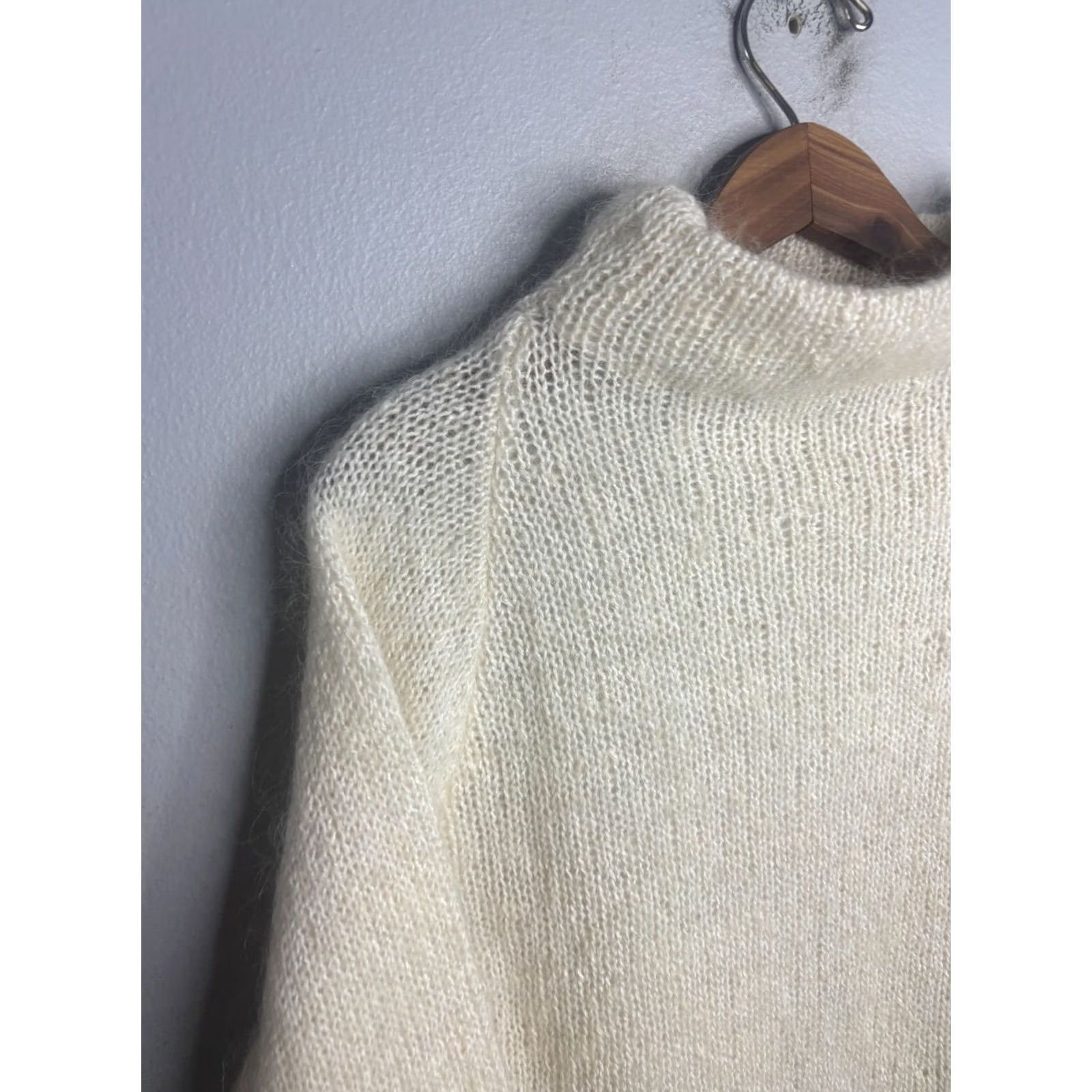 Vintage VINTAGE St Michael Black Mohair Blend Jumper Mock Neck Womens Size 38 Cardigan Size XS / US 0-2 / IT 36-38 - 2 Thumbnail