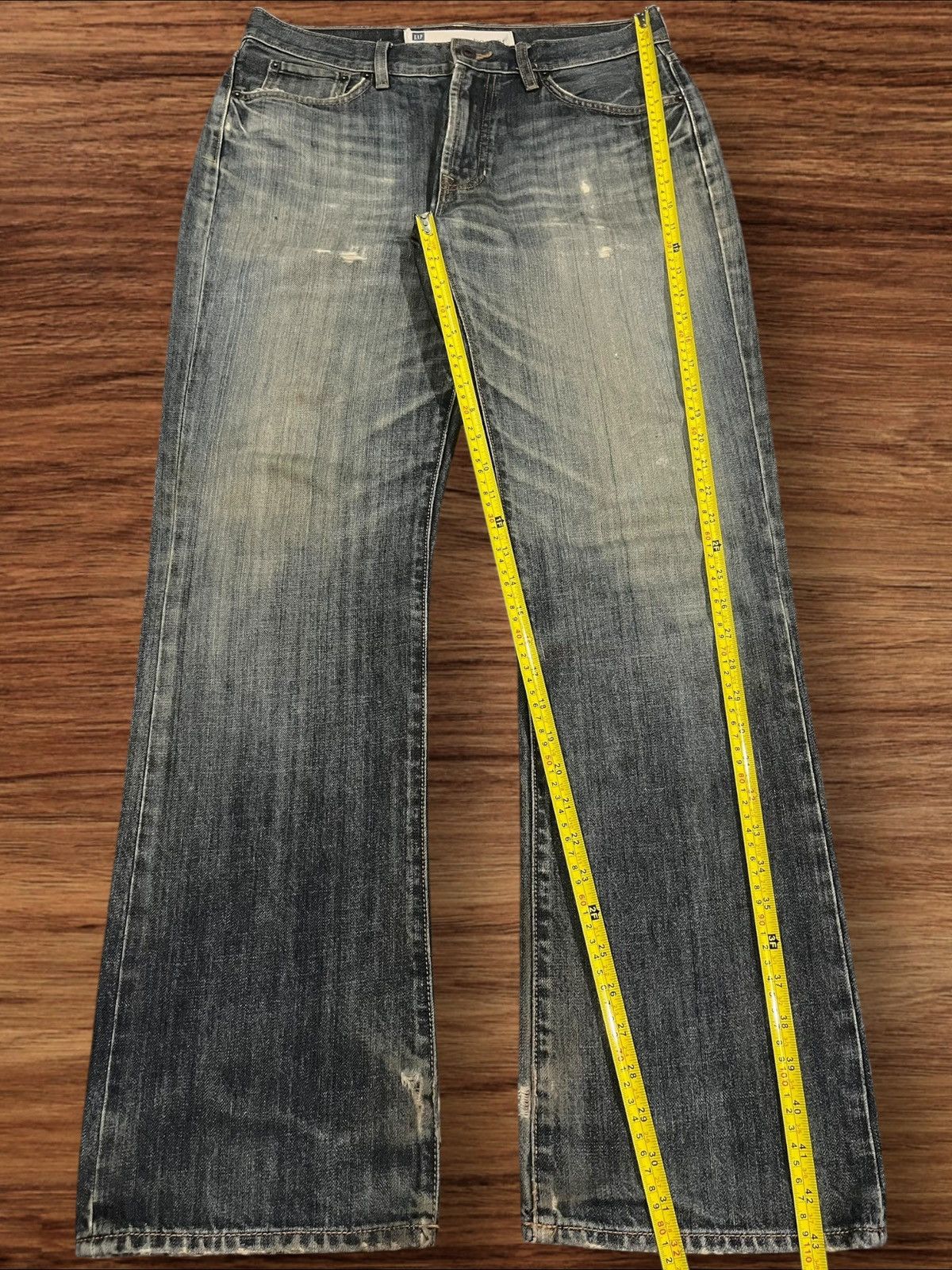 If Six Was Nine × Japanese Brand × Le Grande Bleu (L.G.B.) ⚡️Flare⚡️Vintage Gap Slim Boot Fit Faded Mud Washed Jeans Size US 33 - 13 Thumbnail
