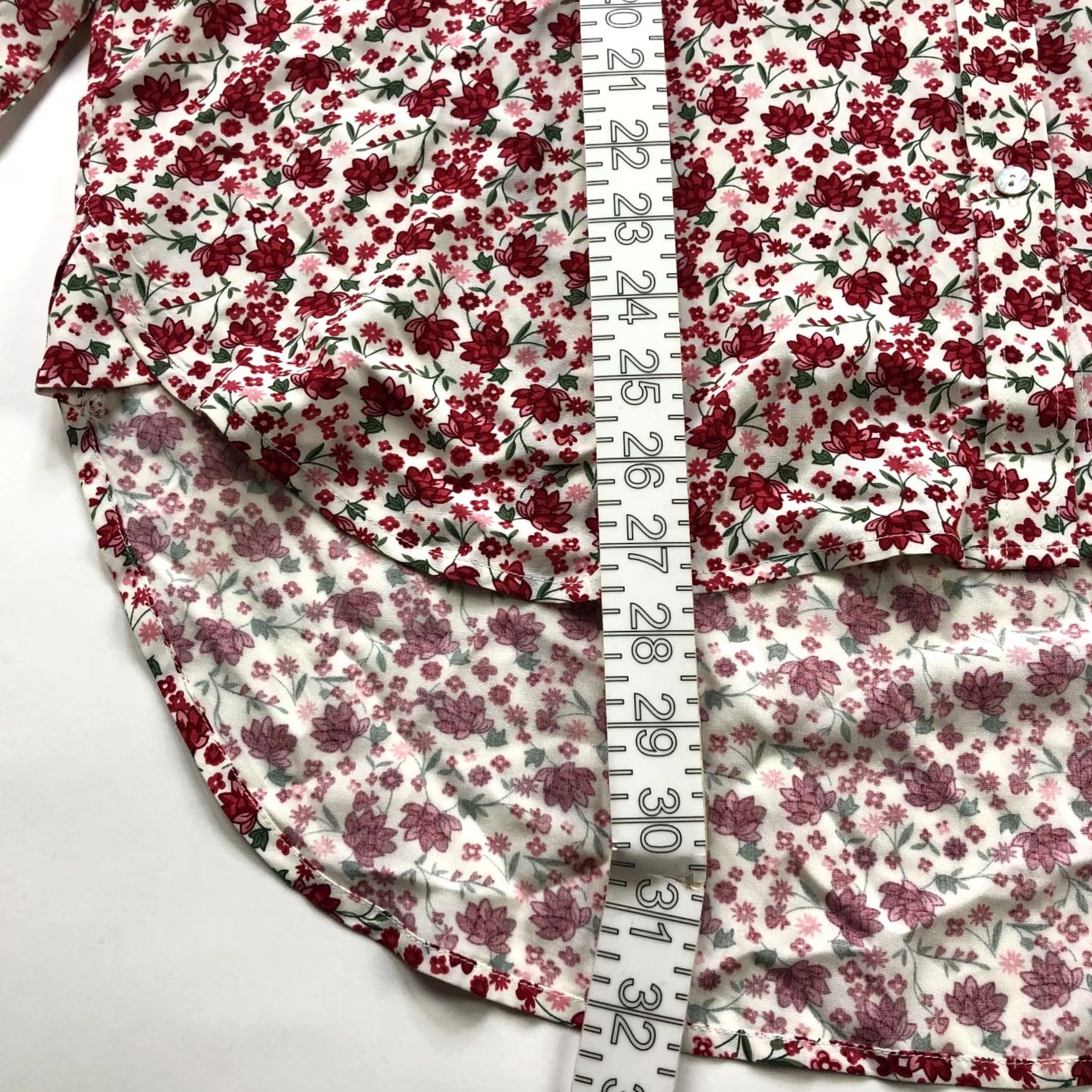 Vintage Jane And Delancey Button-Up Shirt Floral Red XL Rayon Long Sleeve High Low Size XL / US 12-14 / IT 48-50 - 4 Thumbnail
