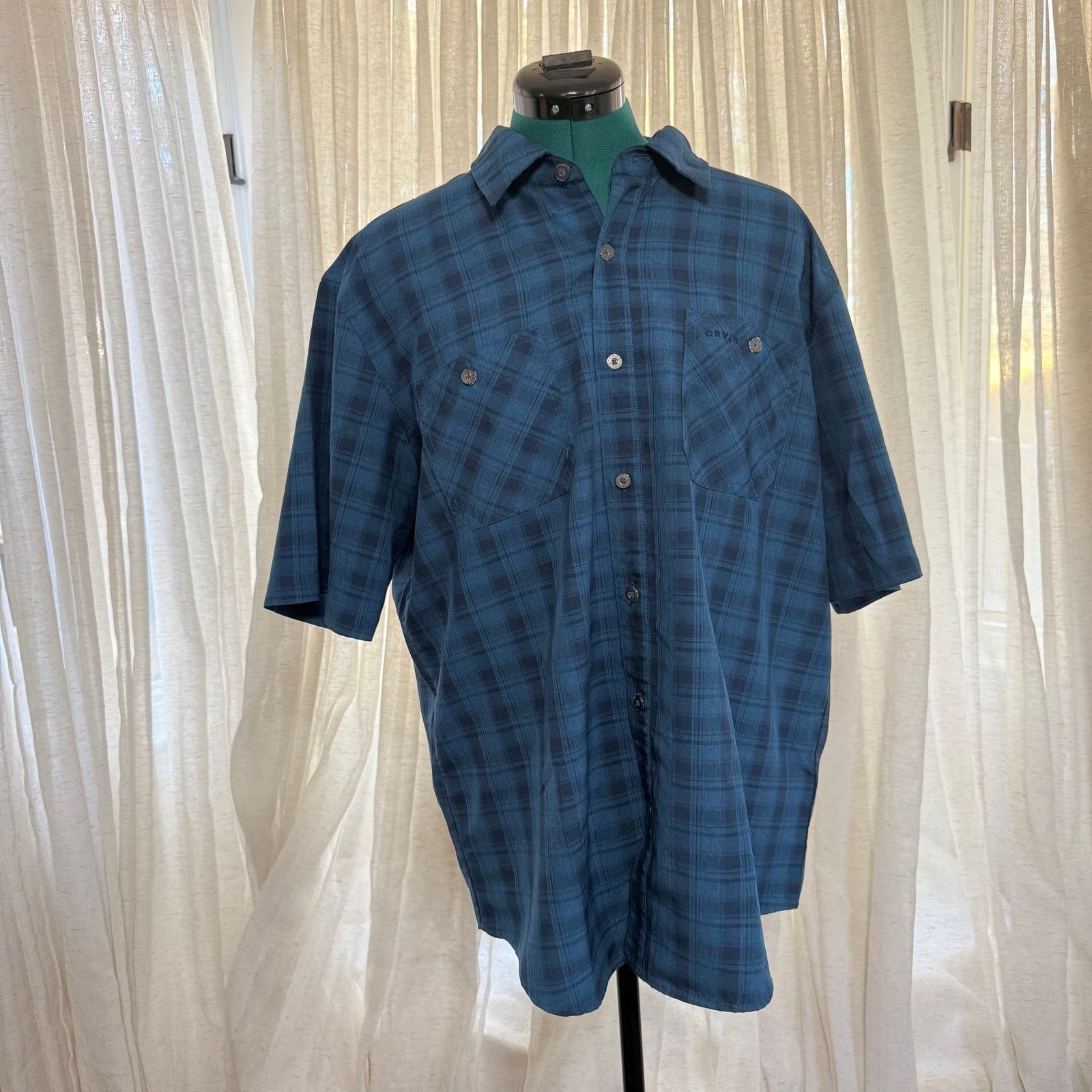 Orvis Orvis Classic Collection Blue Short-Sleeve Shirt | Sz L Size US L / EU 52-54 / 3 - 2 Thumbnail
