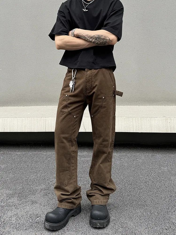 Japanese Brand × Jean Brown Panel Stacked Denim Jeans Size US 28 / EU 44 - 2 Thumbnail