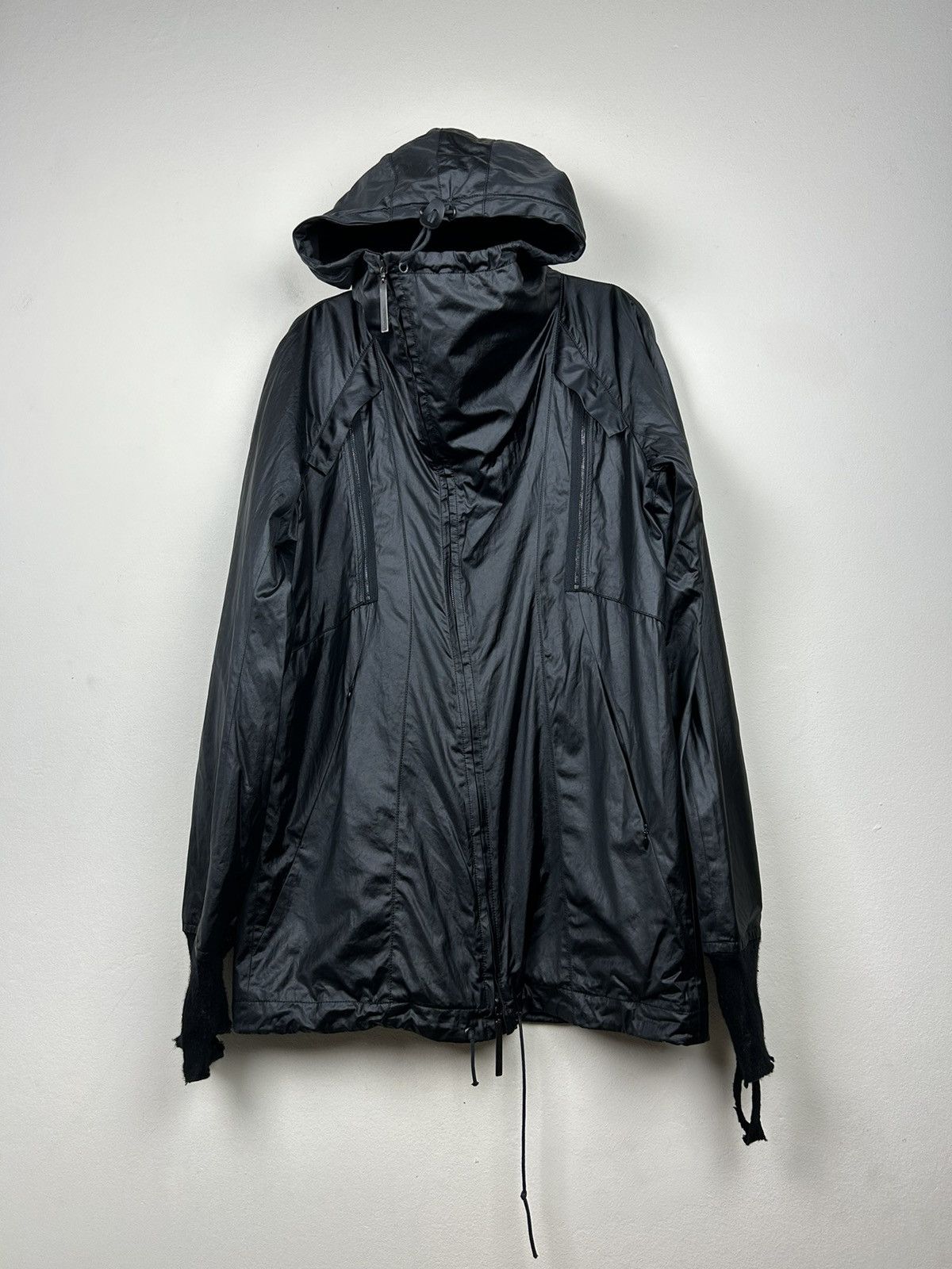 image of The Viridi Anne Schoeller Assymetrical Multipocket Windbreaker in Black, Men's (Size Large)