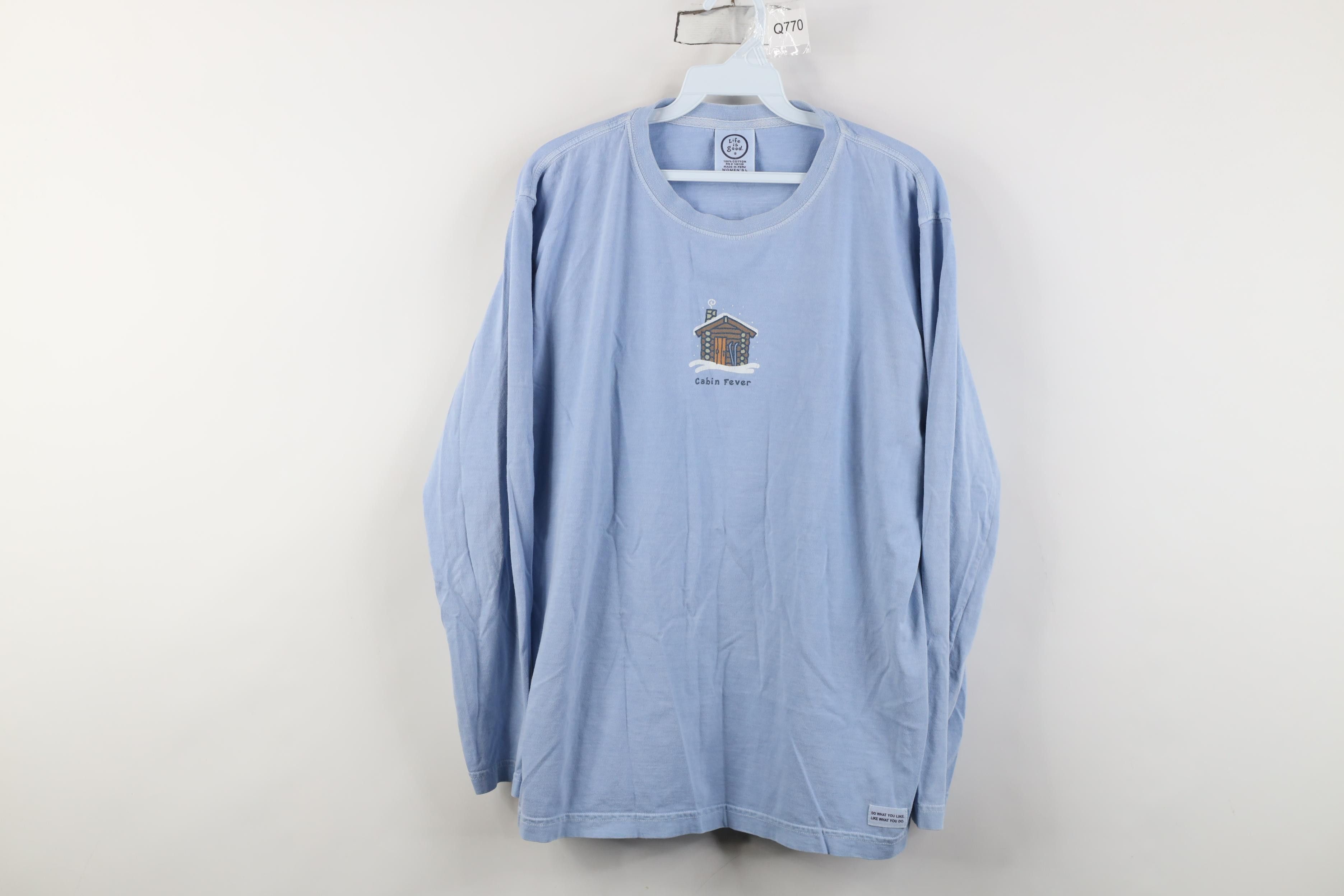 Life is Good Vintage Life Is Good Cabin Fever Long Sleeve T-Shirt Blue Size L / US 10 / IT 46 - 1 Thumbnail