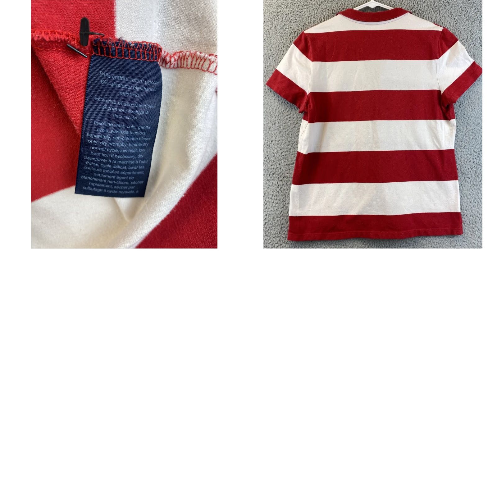 Tommy Hilfiger Tommy Hilfiger Polo Shirt Women Adult Large White Red Stripes Casual Short Sleeve Size 36" / US 14 / IT 50 - 8 Thumbnail