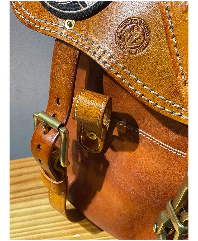 Japanese Brand Handmade Heavy Duty Leather Backpack Size ONE SIZE - 5 Thumbnail