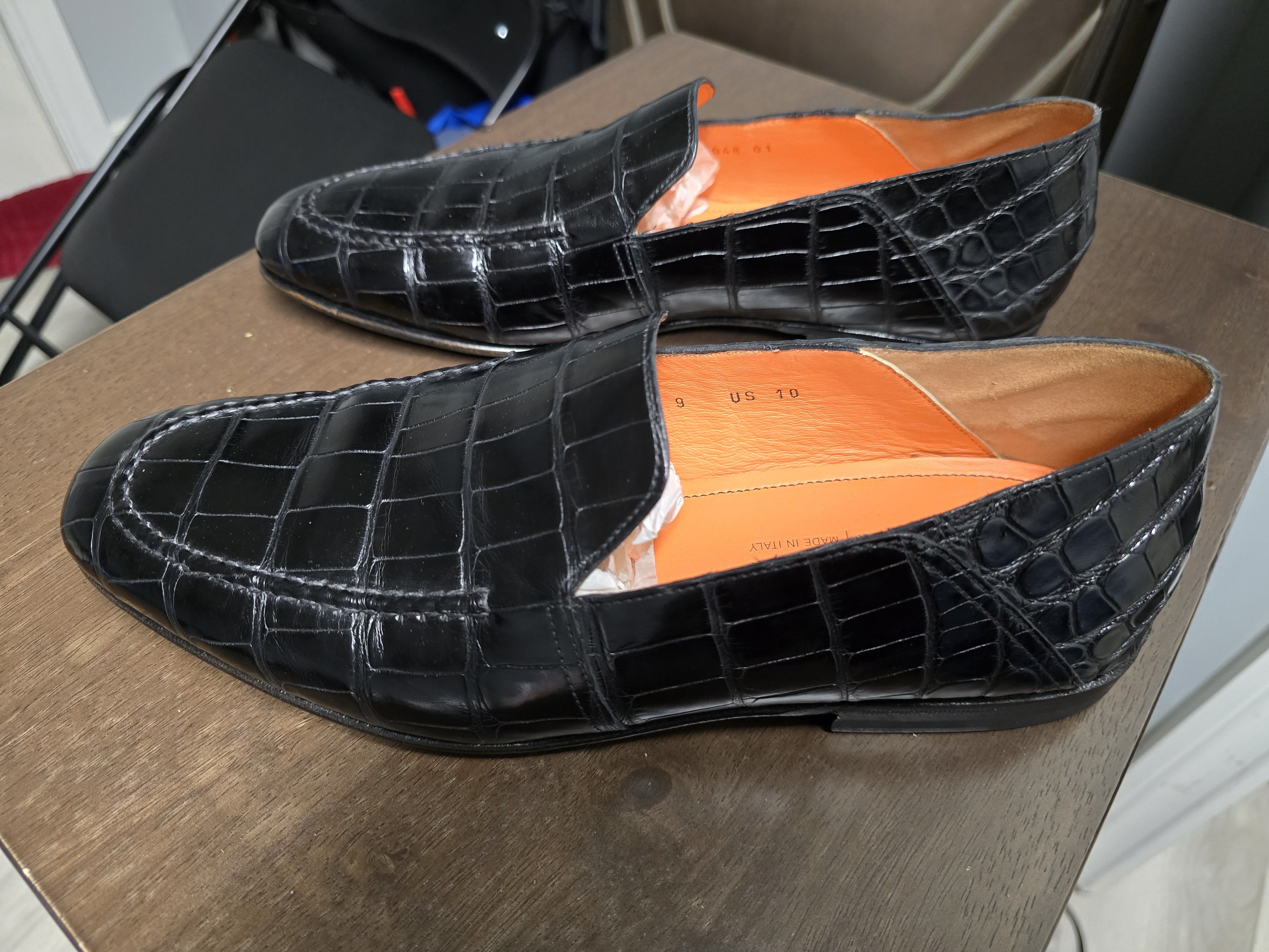 Santoni Santoni crocodile skin penny loafer Size US 9 / EU 42 - 1 Thumbnail