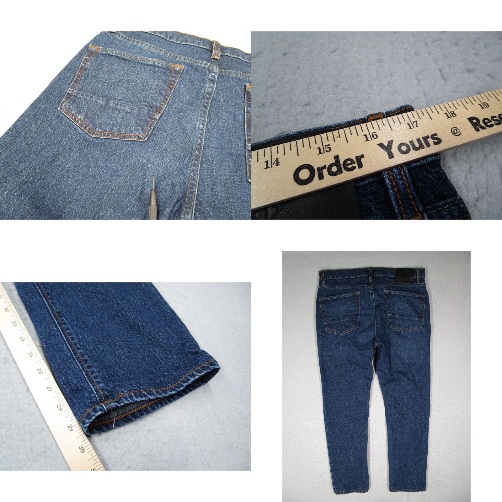 Roark Roark Jeans Mens 34 Blue Standard Slim Fit Hwy 133 Denim Workwear Hemp 34x32 Size US 34 / EU 50 - 8 Thumbnail