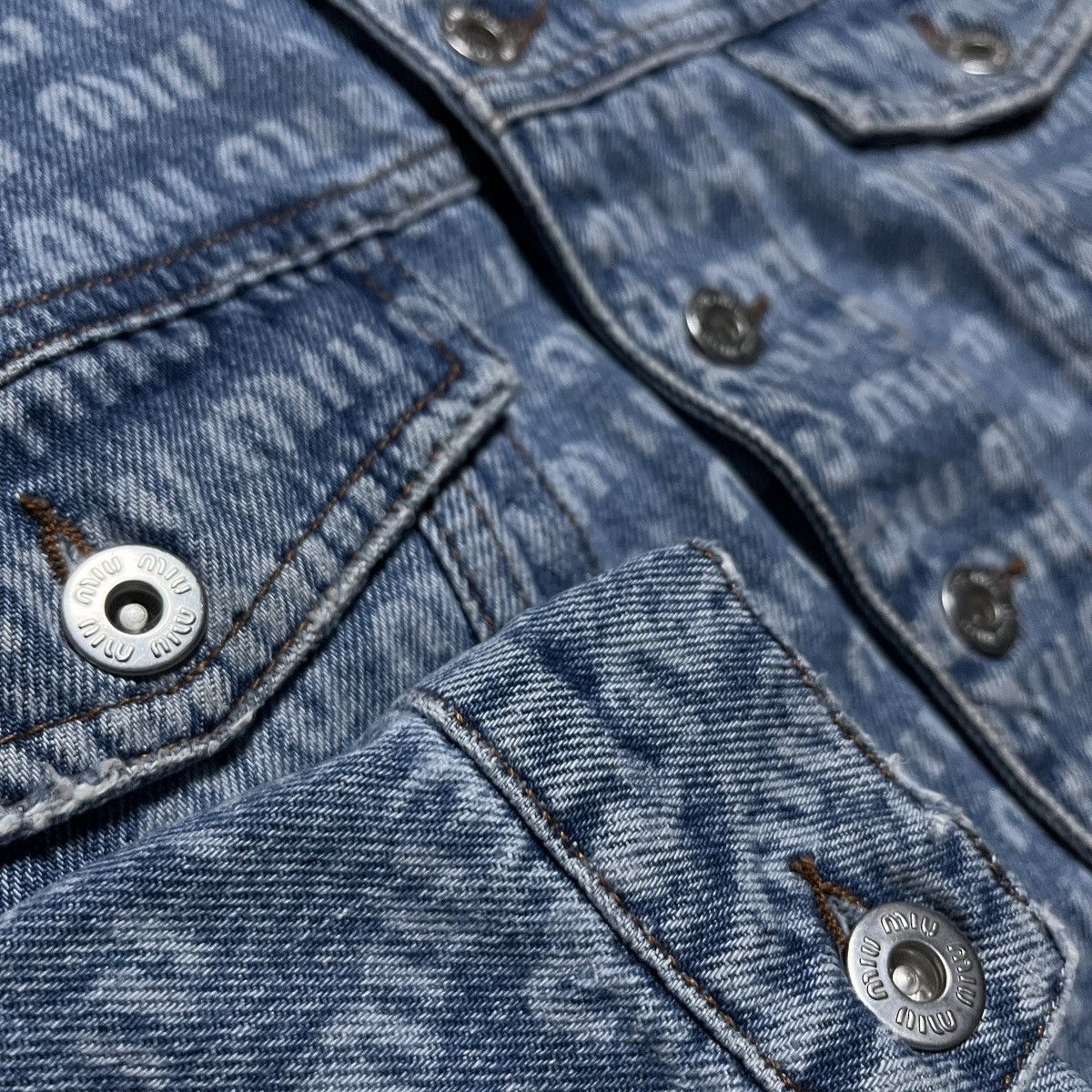 Miu Miu Miu Miu Monogram Denim Crop Jacket Size S / US 4 / IT 40 - 3 Thumbnail