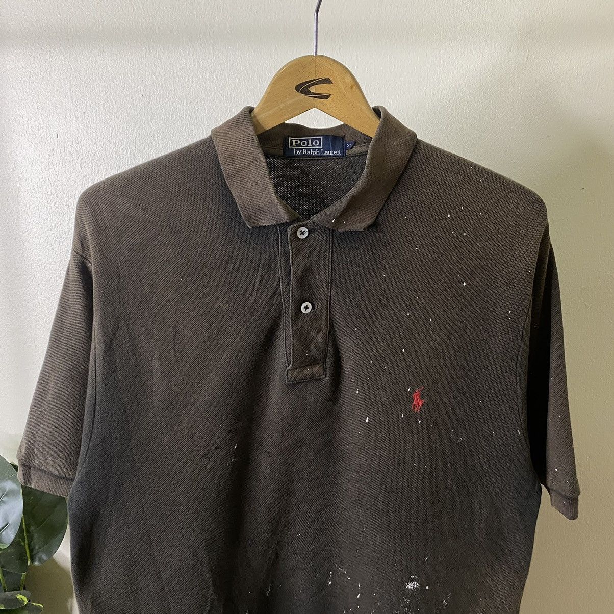 Polo Ralph Lauren Vintage Polo Ralph Lauren Paint Splattered Sunfaded Polo Tee Size US L / EU 52-54 / 3 - 2 Thumbnail