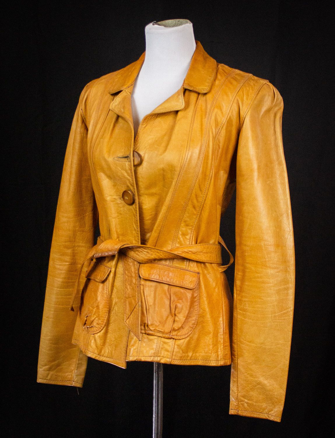 Vintage Vintage East West Musical Instruments Leather Jacket 70s Size S / US 4 / IT 40 - 1 Thumbnail
