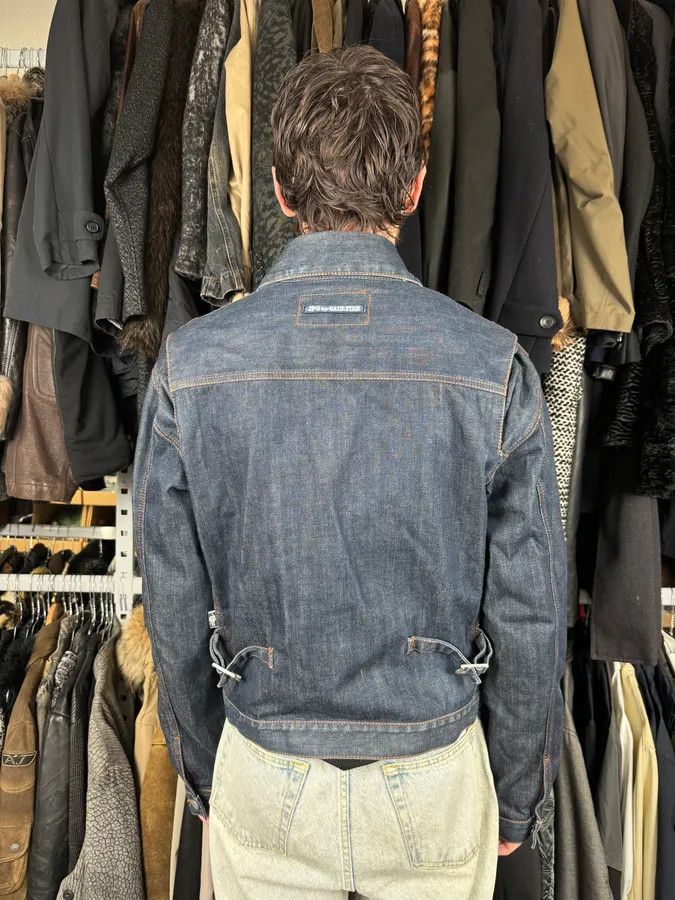 Jean Paul Gaultier 2000s Jean Paul Gaultier Navy Brut Denim Elastic Jacket Size US M / EU 48-50 / 2 - 5 Thumbnail