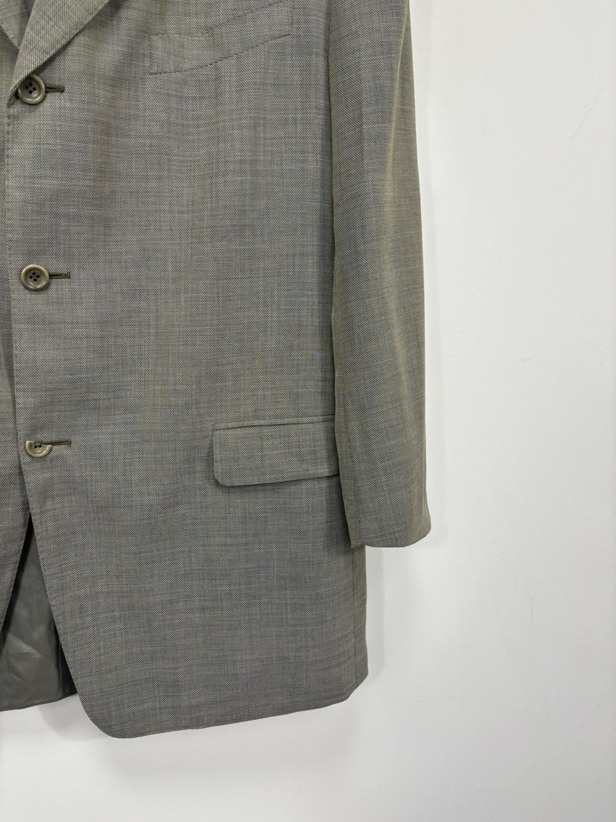 Canali Canali Proposta Olive Green Houndstooth Wool Blazer Jacket Size 48R - 5 Thumbnail