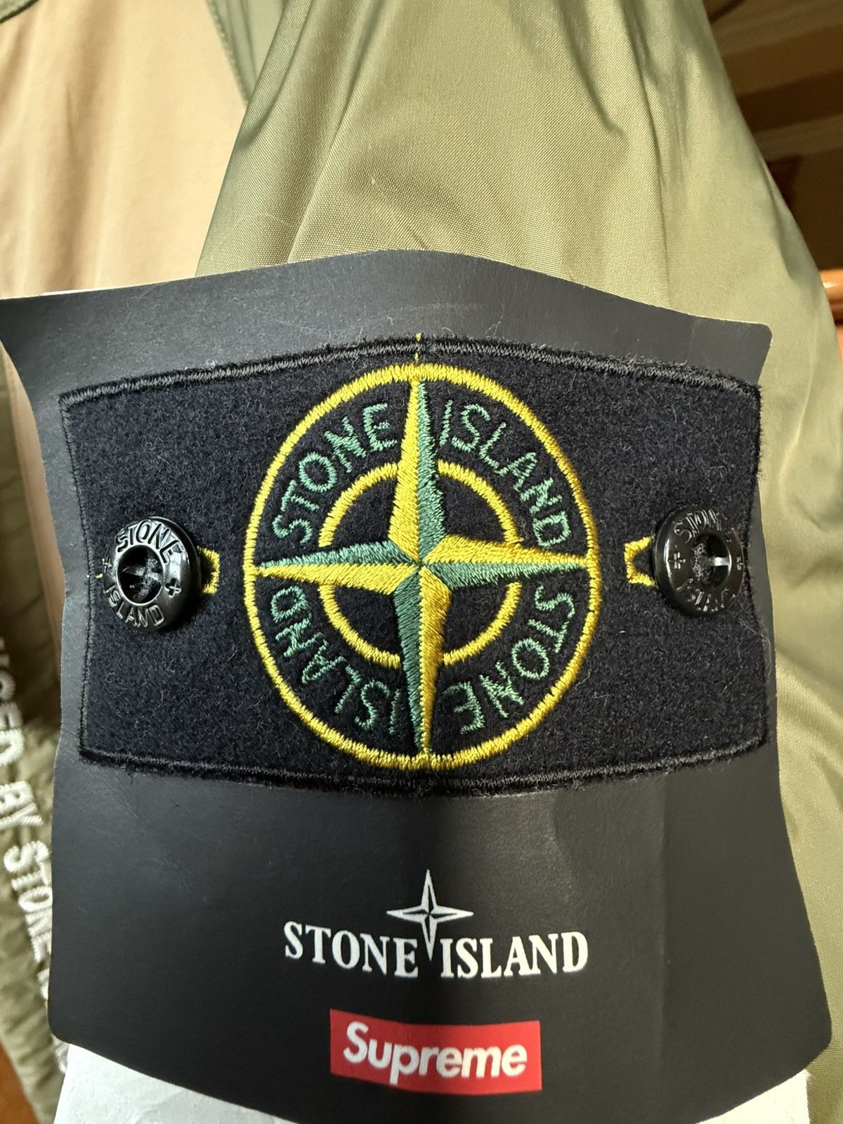 Stone Island Supreme®/Stone Island® Reversible Down Puffer Jacket-Olive Size US L / EU 52-54 / 3 - 15 Thumbnail